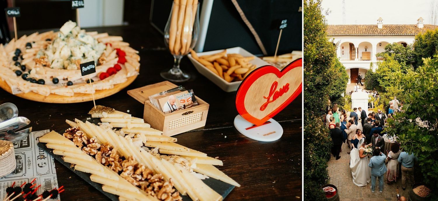 Detalle de la comida y catering de boda militar en Sotogrande