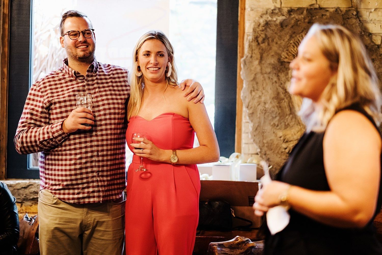 Casual celebration and storytelling in a Grand Rapids pub