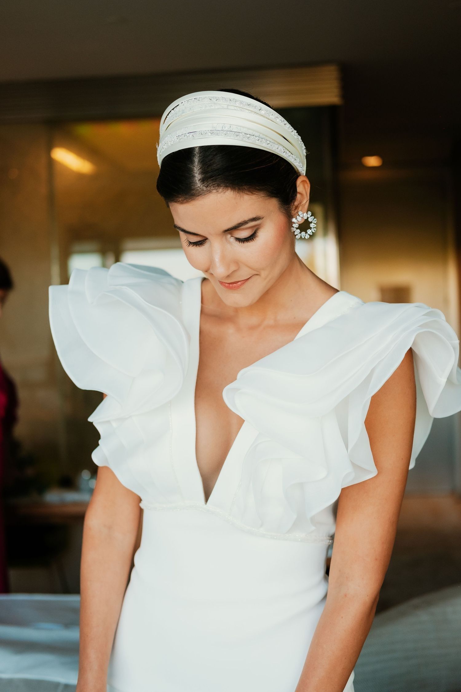 Retrato editorial de novia estilo natural en Cádiz Roberto Pecino