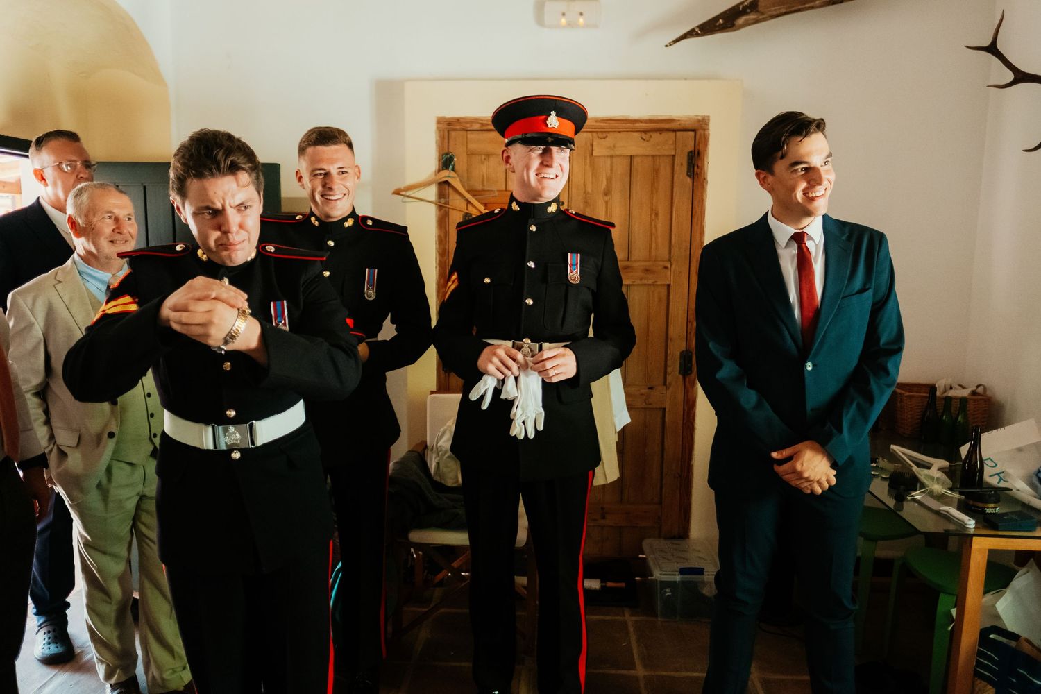 British Army dress uniform details for a military wedding in Cadiz, Spain