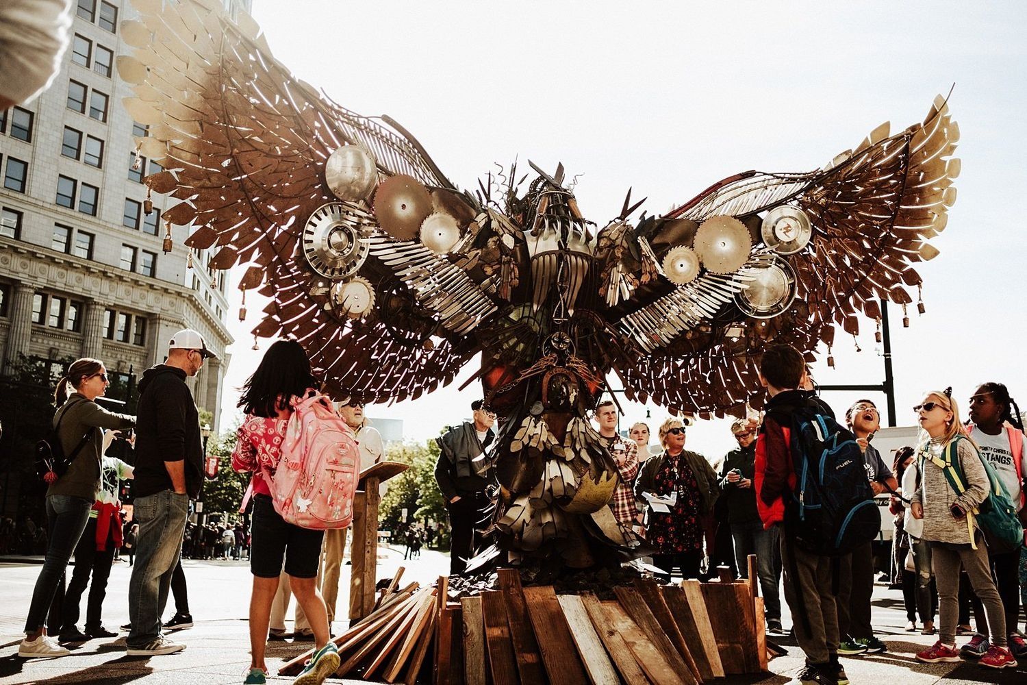Artistic city atmosphere during ArtPrize Michigan