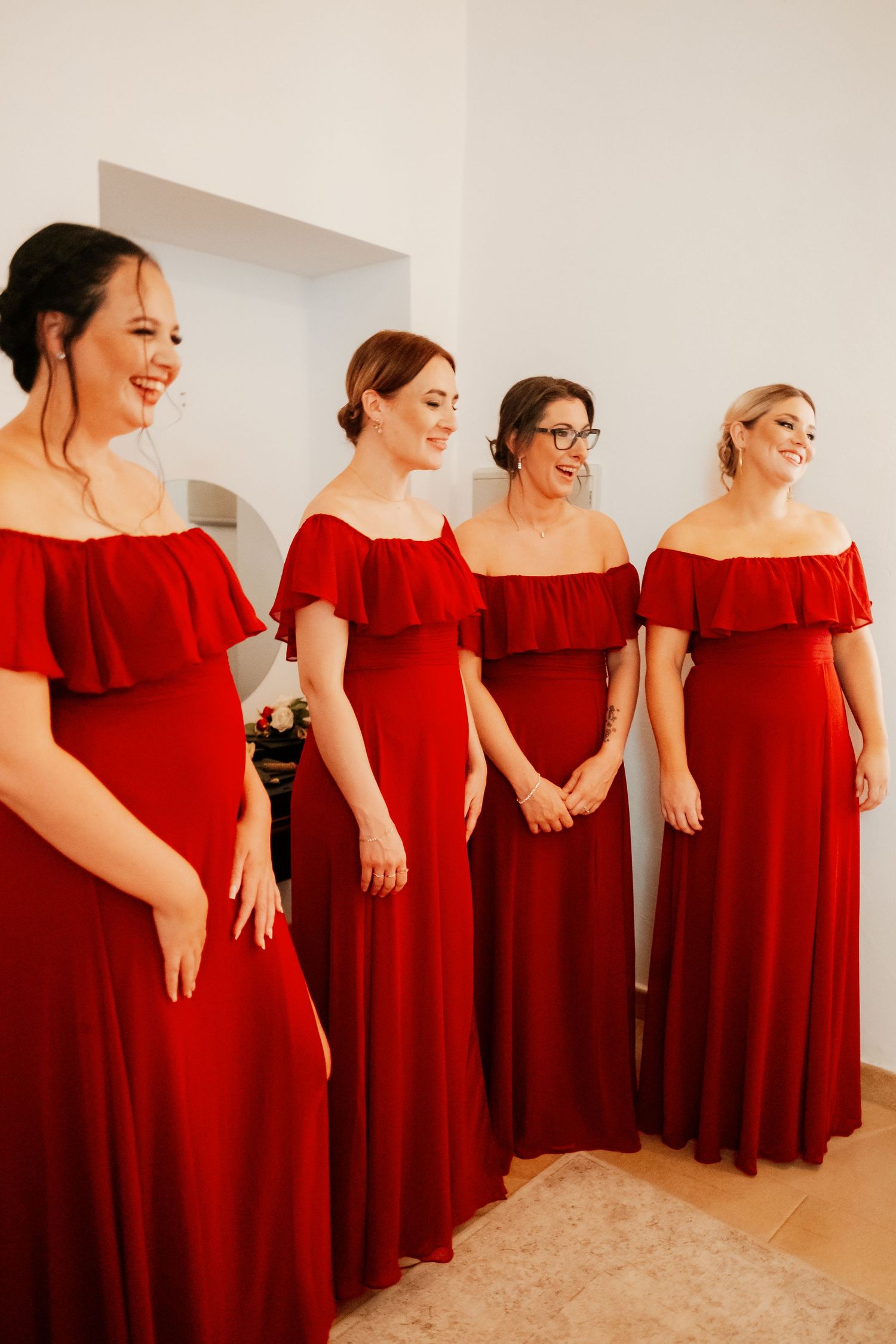 Bridemaids details and wedding dress at Hacienda Almoguera, luxury wedding venue in Spain