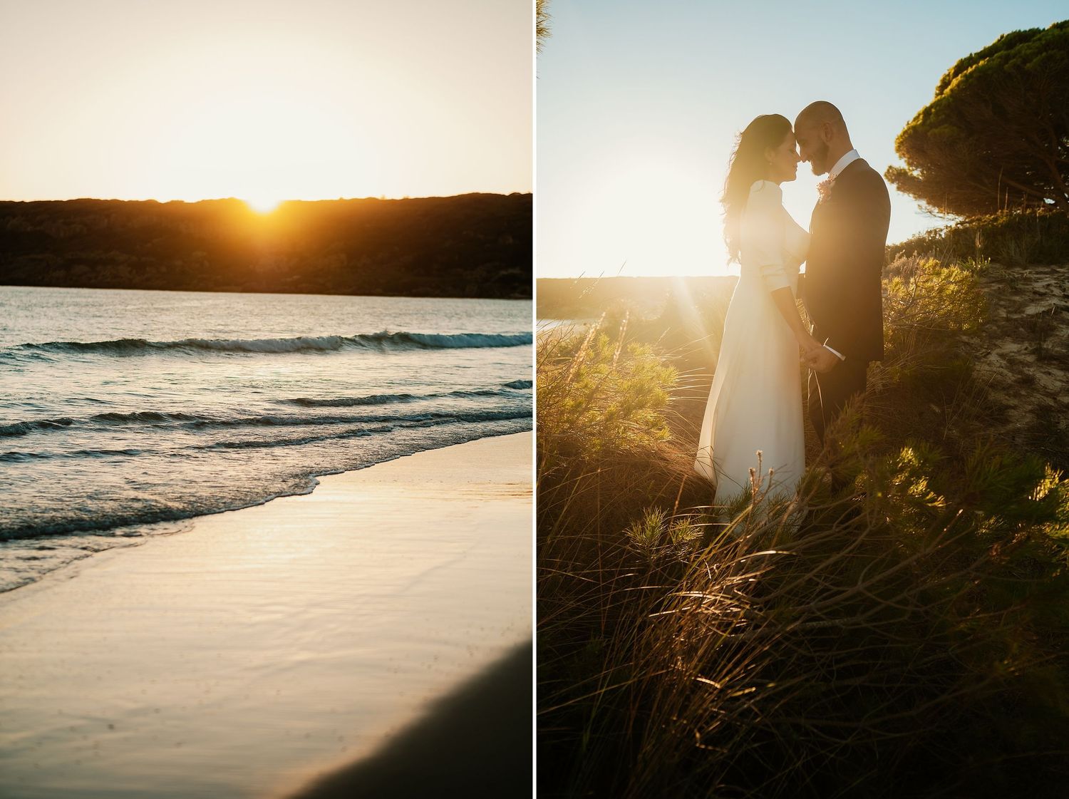 Atardecer postboda playa de Bolonia Cádiz luz de autor Roberto Pecino fotógrafo