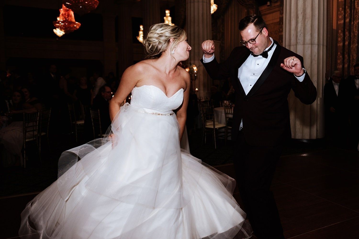 Newlyweds Shannon and Karel opening the dance floor during their luxury Michigan wedding celebration