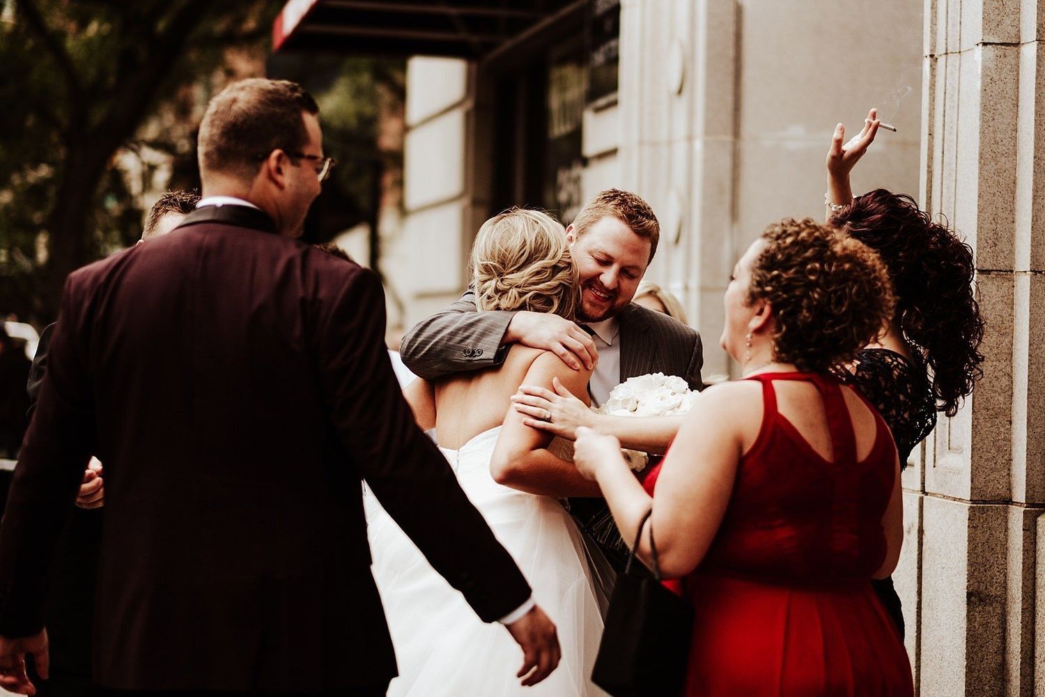 Shannon and Karel making their grand entrance to the wedding reception at The Ballroom at McKay.