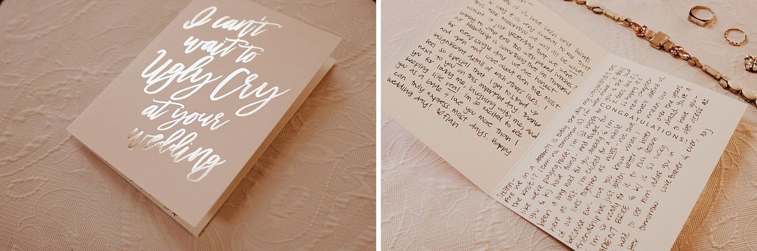 message to the bride during the getting ready moments