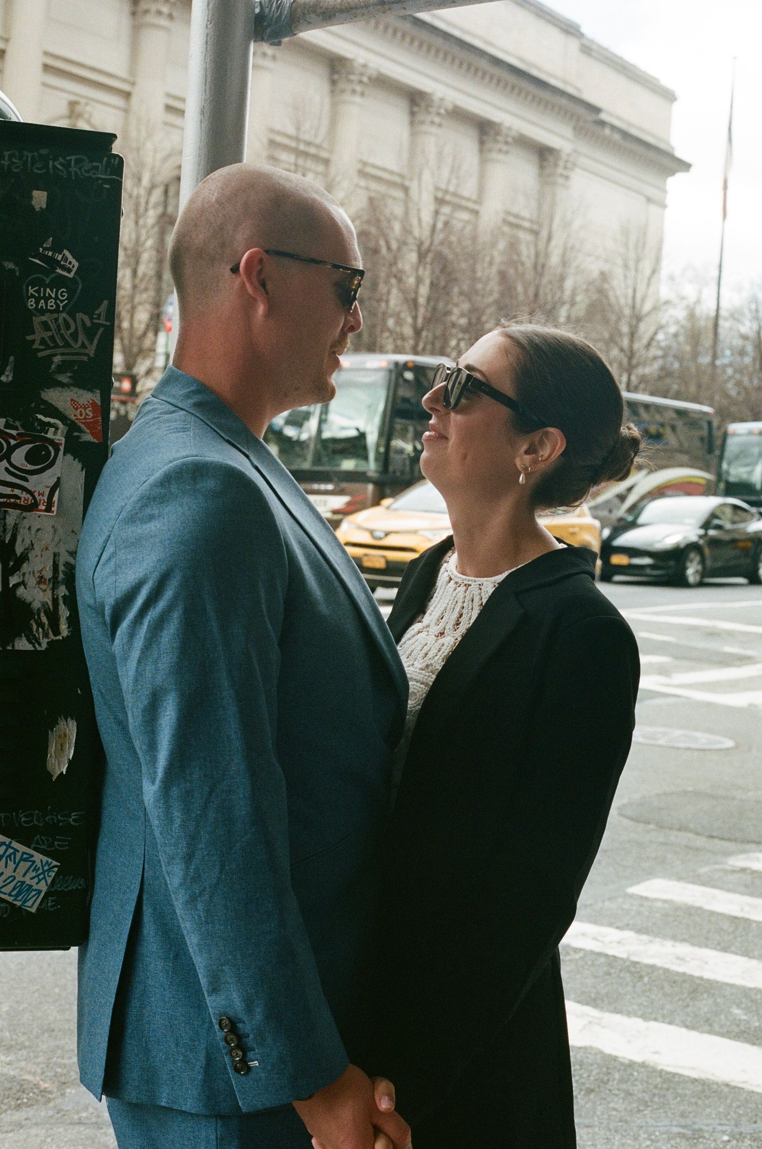 romantic elopment in central park shot oon 35mm film