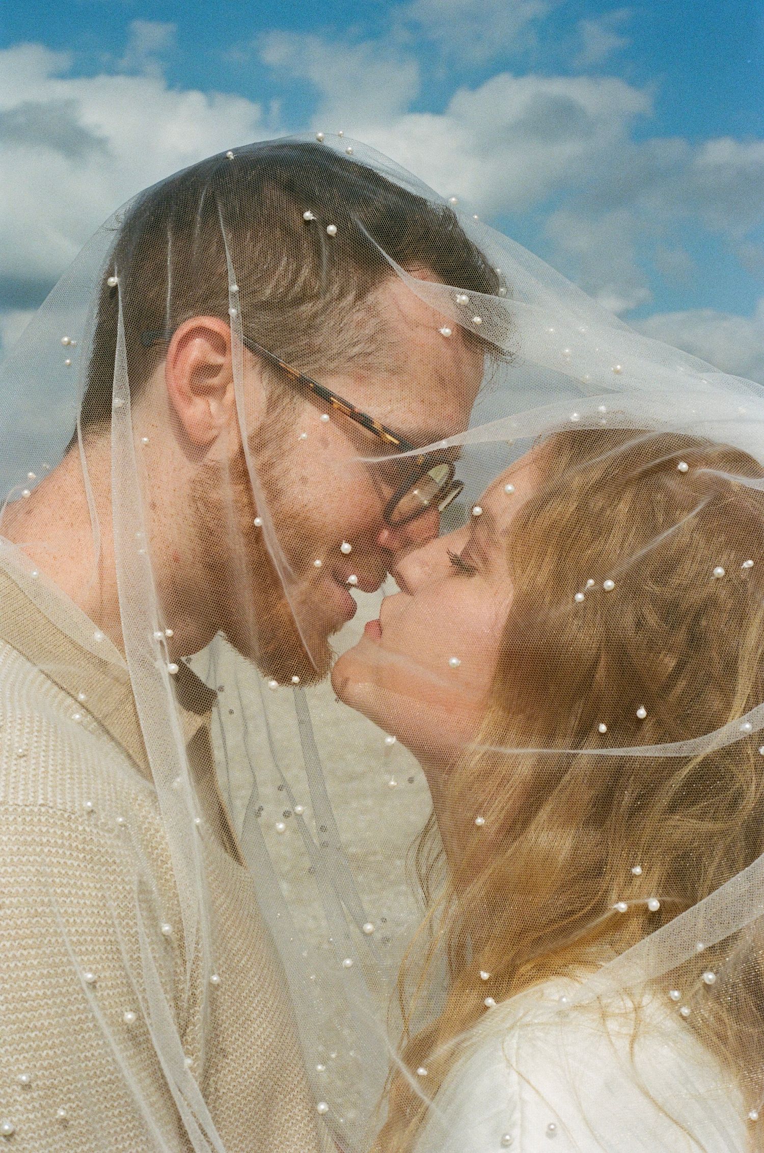 romantic long island beach wedding on 35 mm film