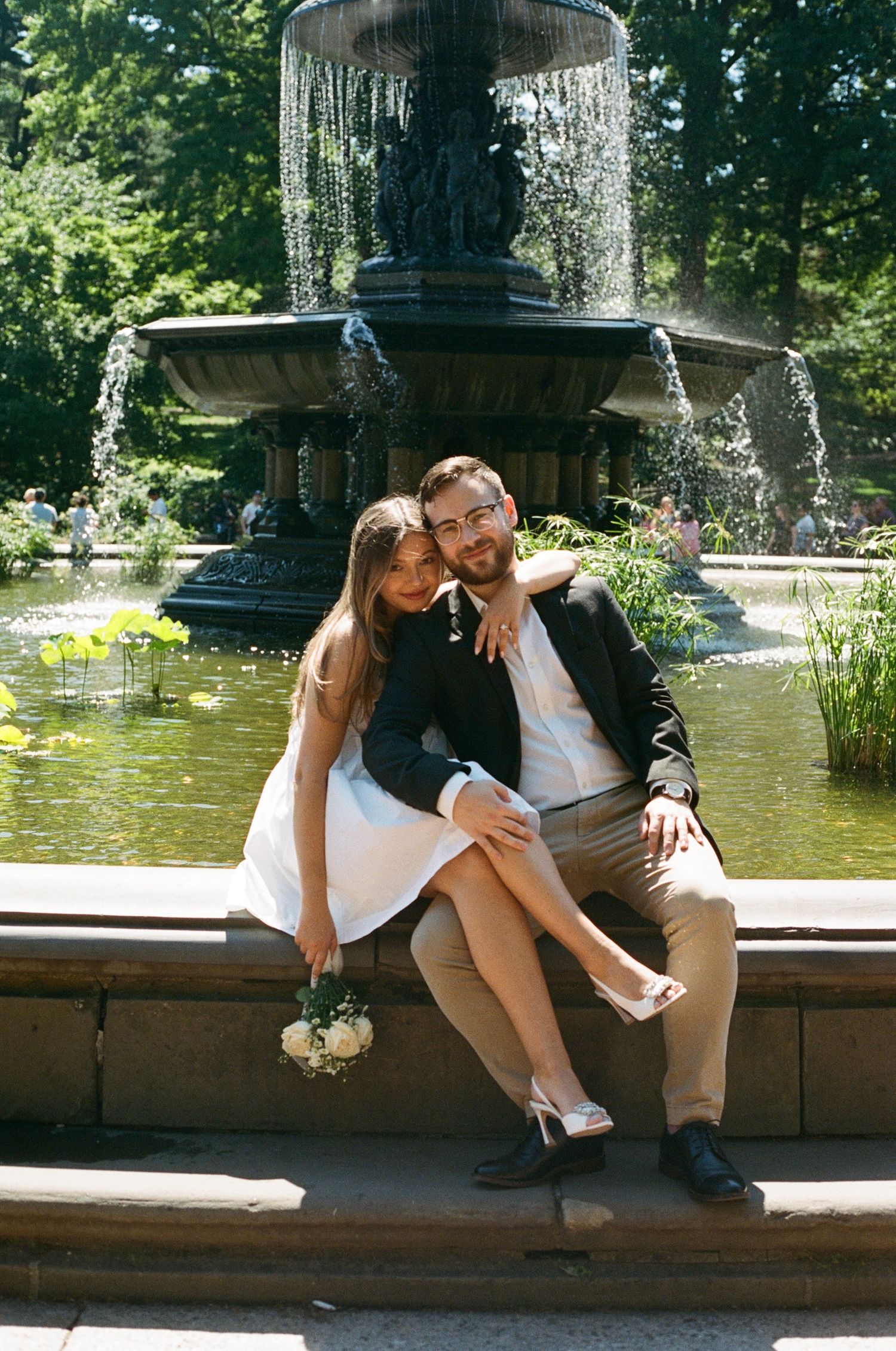 central park bethesda fountain engagement photos
