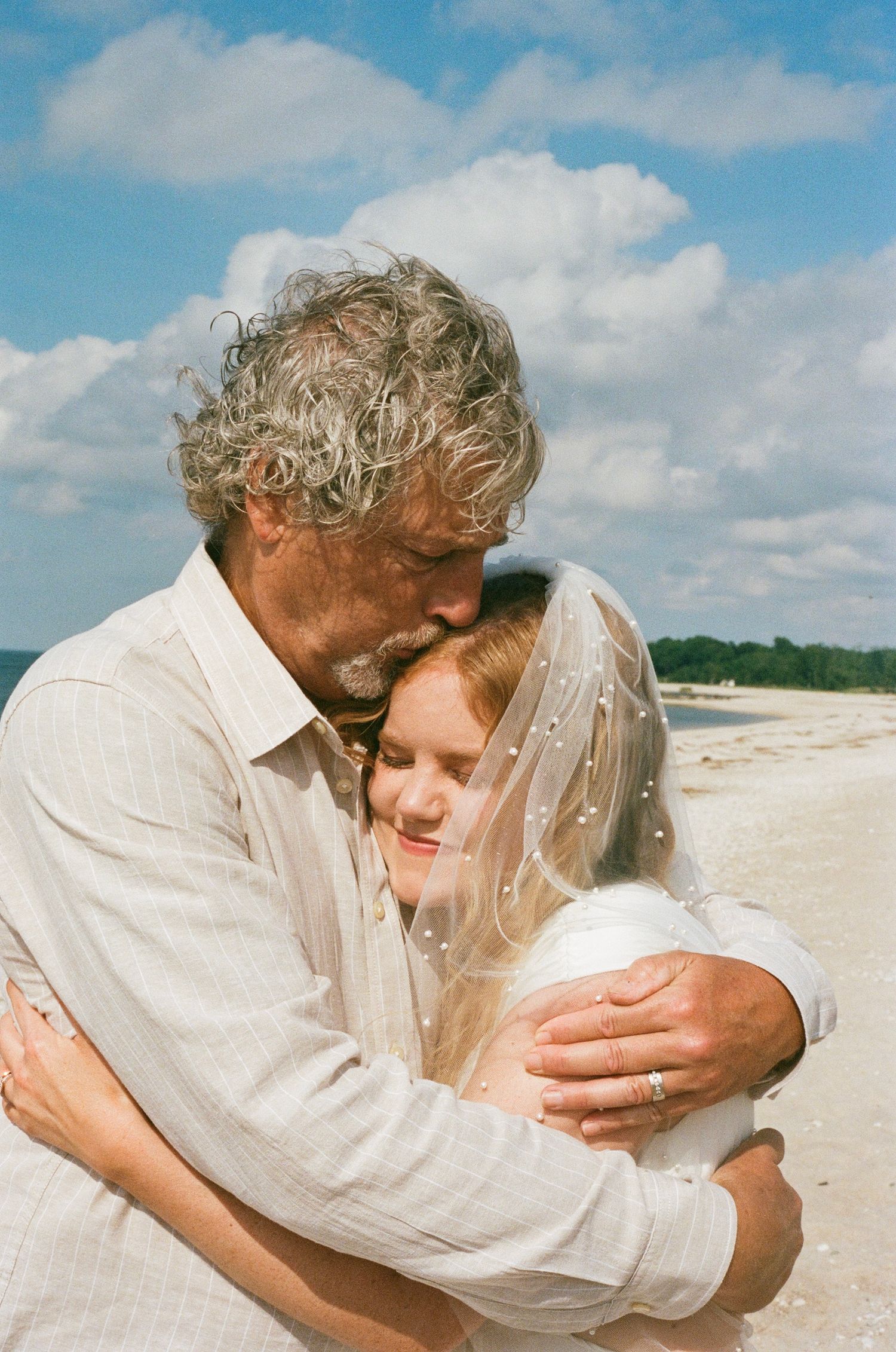 romantic long island beach wedding on 35 mm film