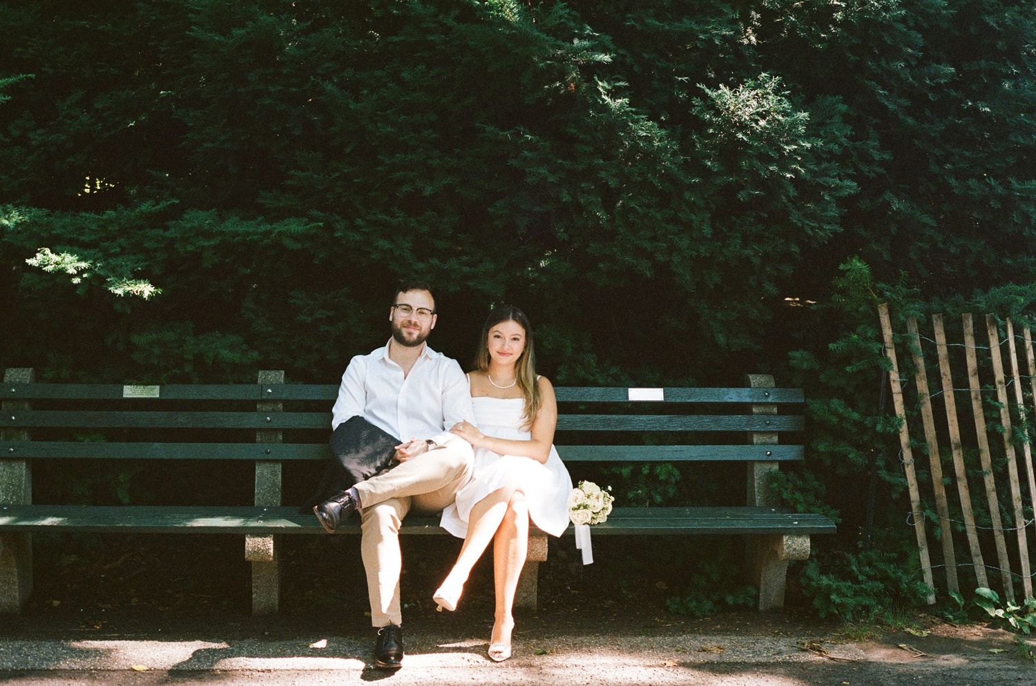 engagement photos 90s rom com style central park summer