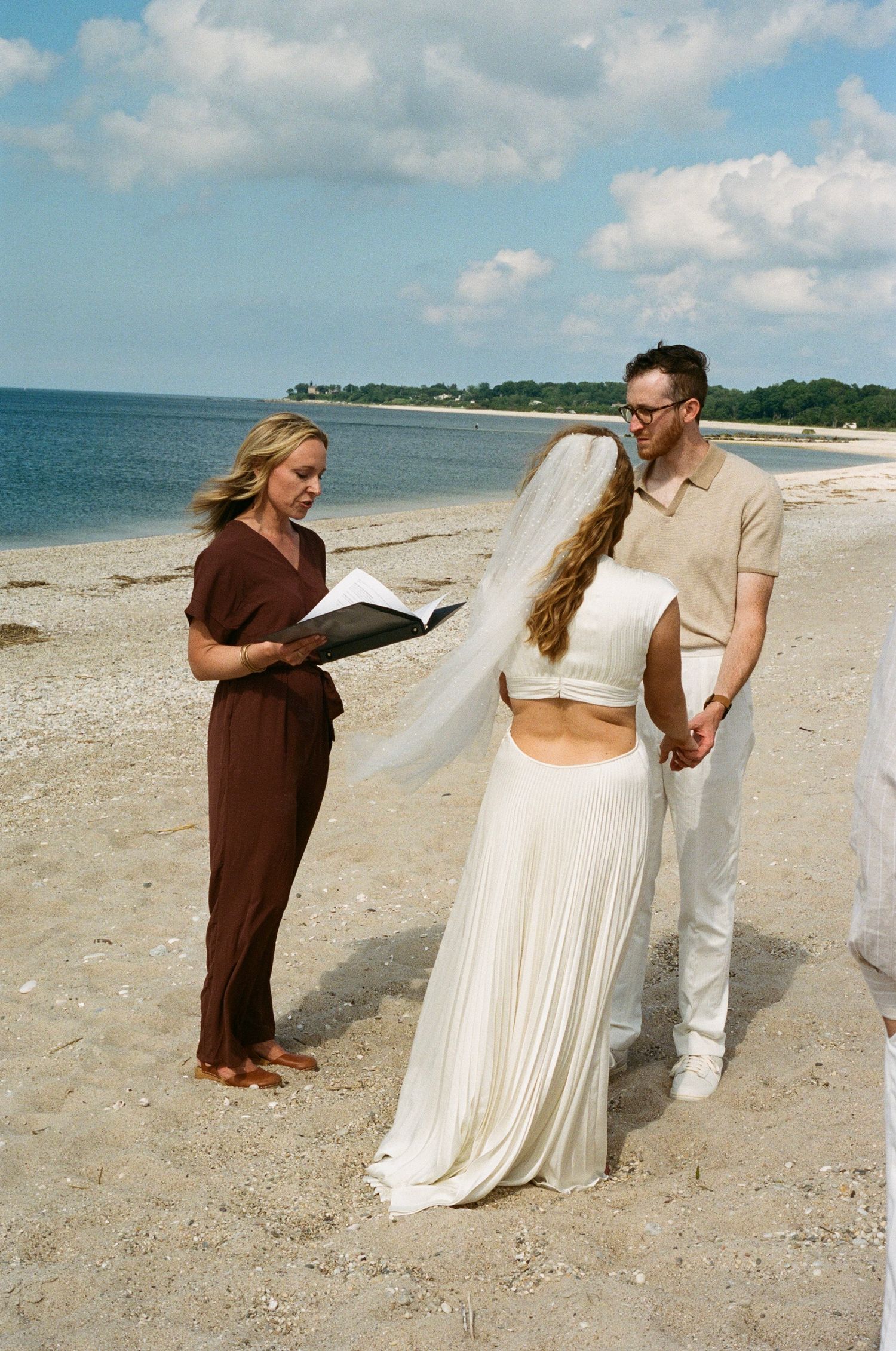 romantic long island beach wedding on 35 mm film