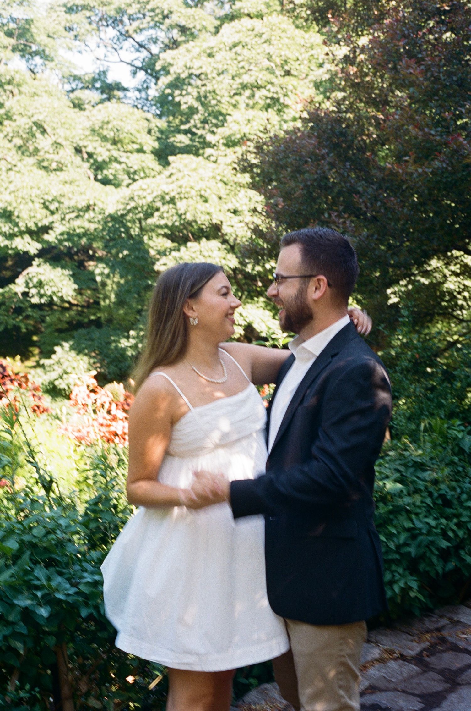 engagement photos 90s rom com style central park summer