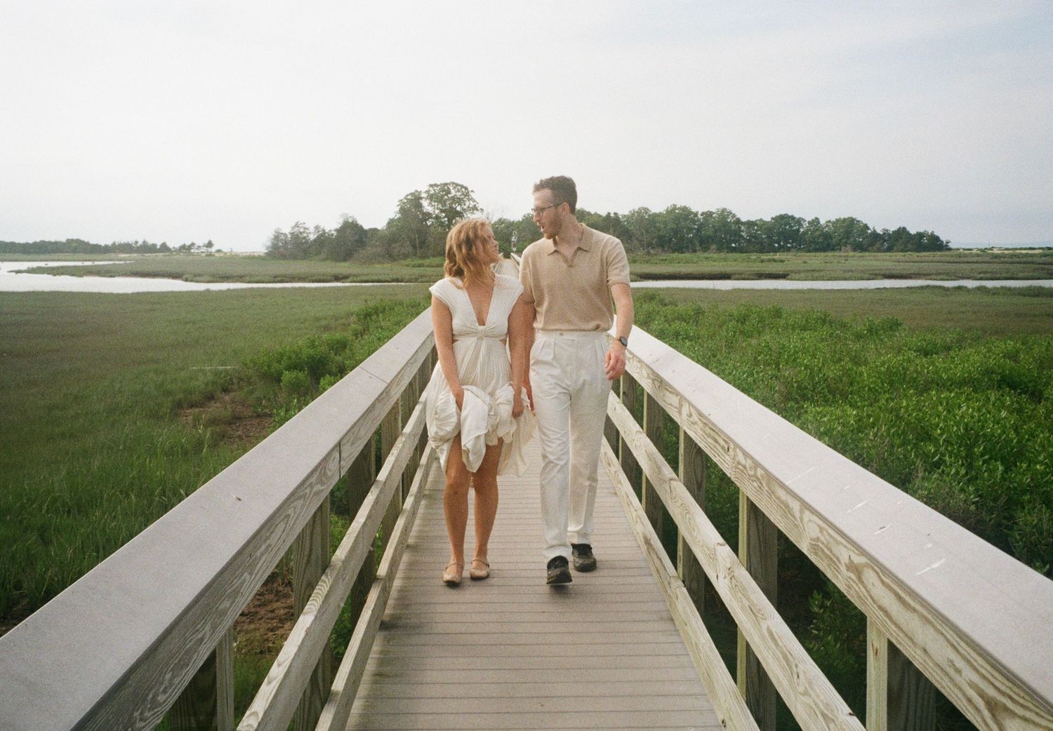 romantic long island beach wedding on 35 mm film