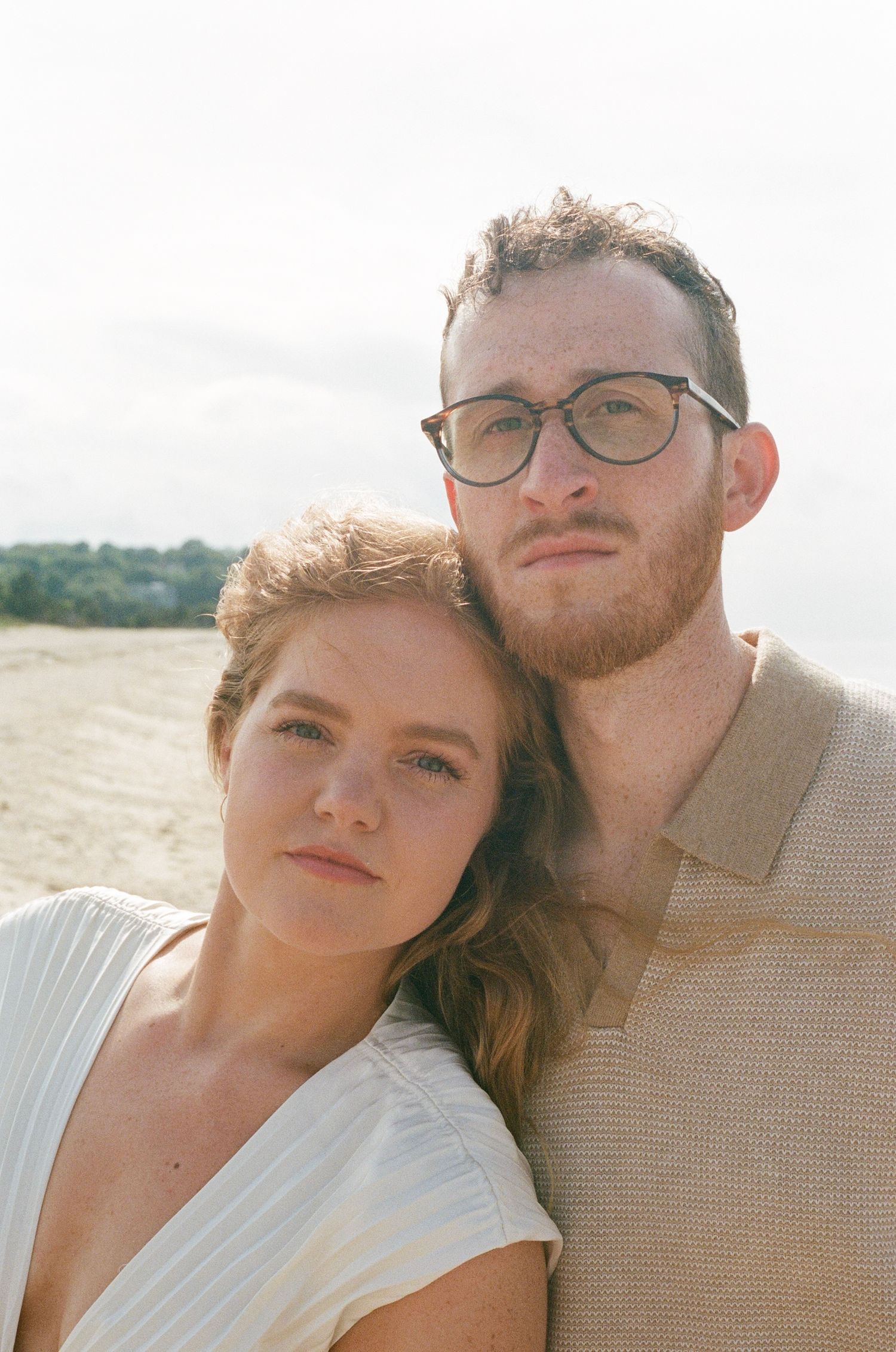 romantic long island beach wedding on 35 mm film
