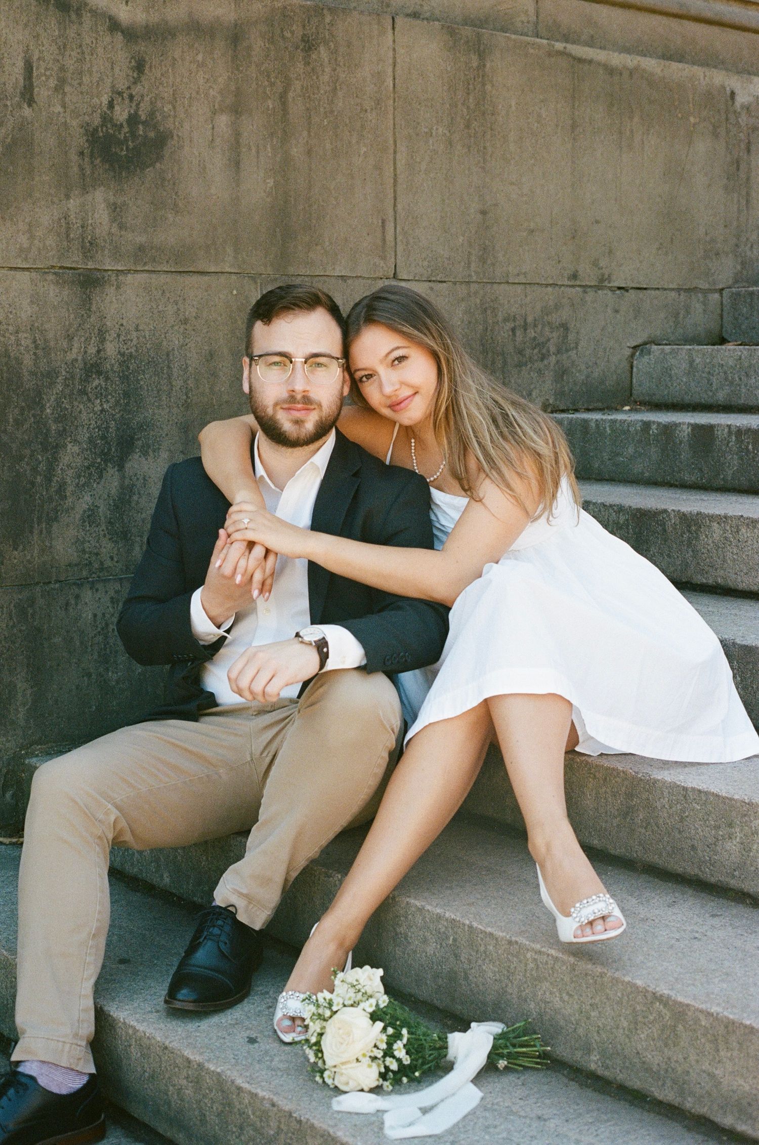engagement photos 90s rom com style central park summer