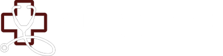 Medical clinic logo with white text and red stethoscope icon for Whitehouse Premier Health.
