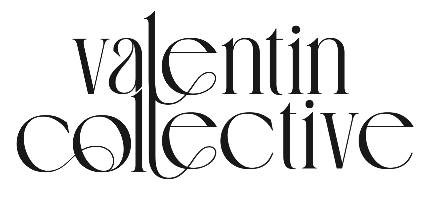 Valentin Collective elegant serif logo in black and white typography.