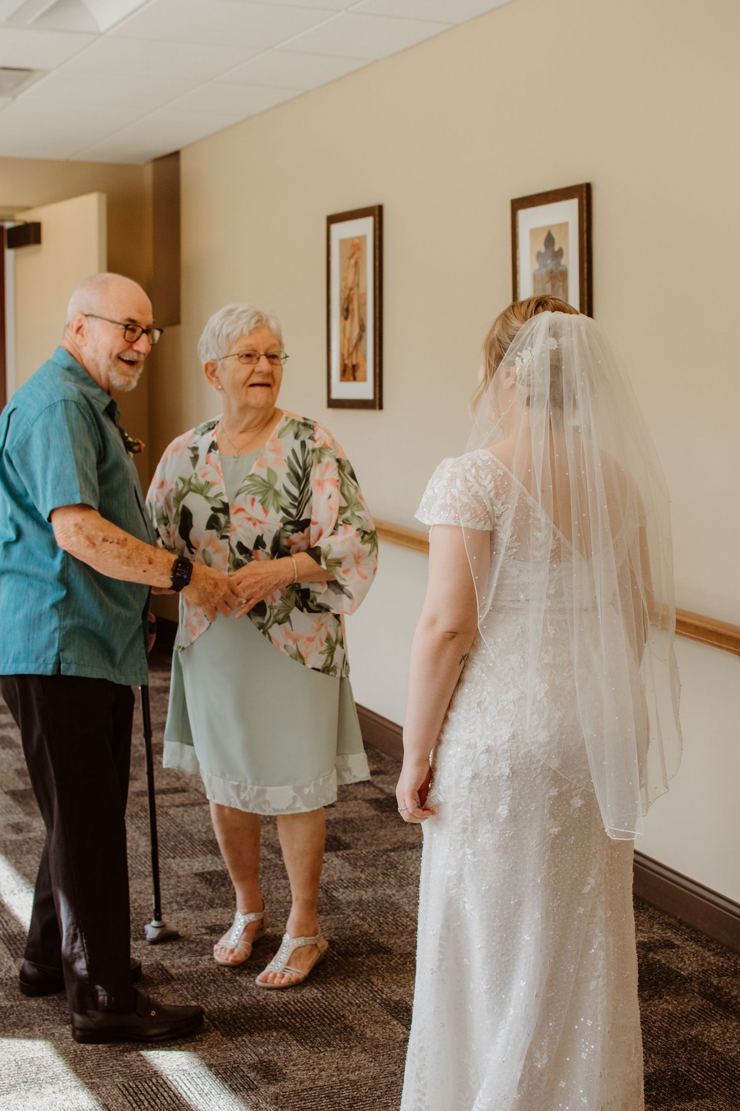 First look wedding portraits