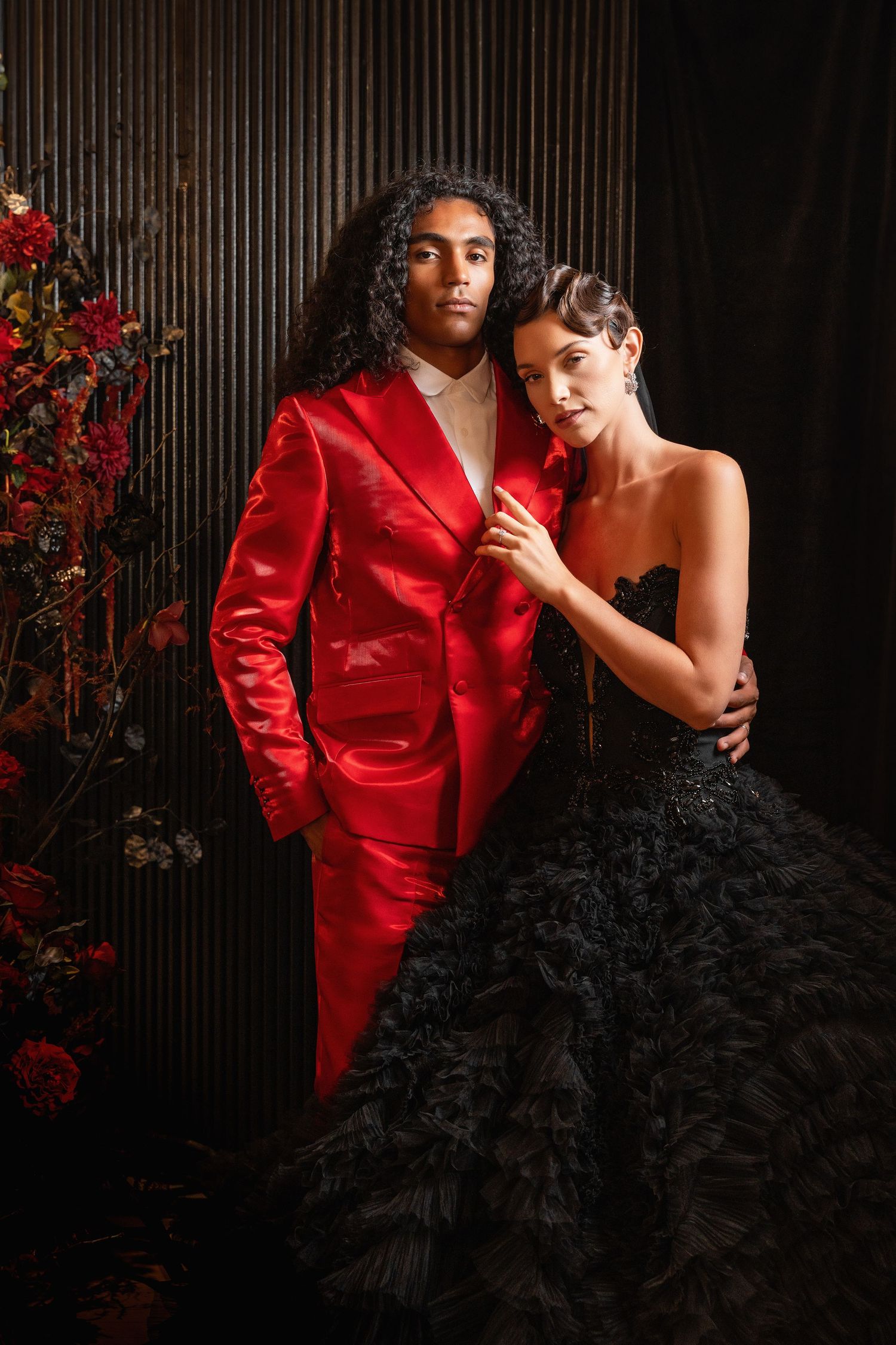 formal dress couple poses Couple Prom Poses: Blue Fleur Dress Ideas