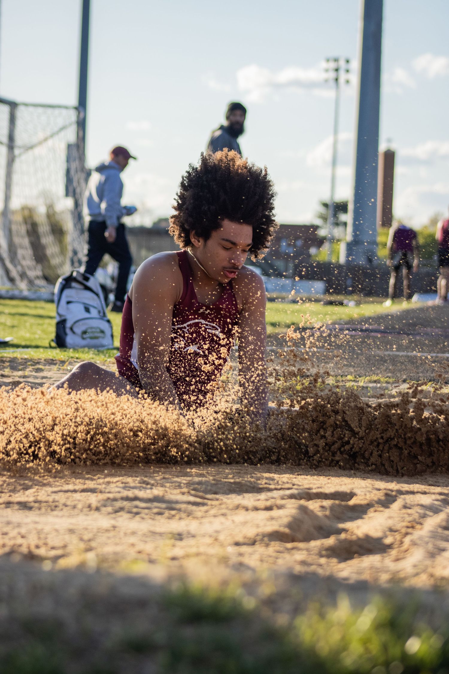 Junior Derrick Moore (SDHS) warming up for the long jump.
@addykaysports 2025.