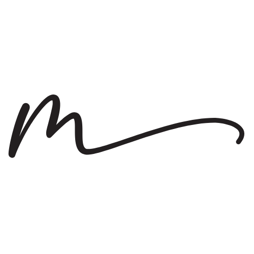 A simple black curved line signature or mark on white background.