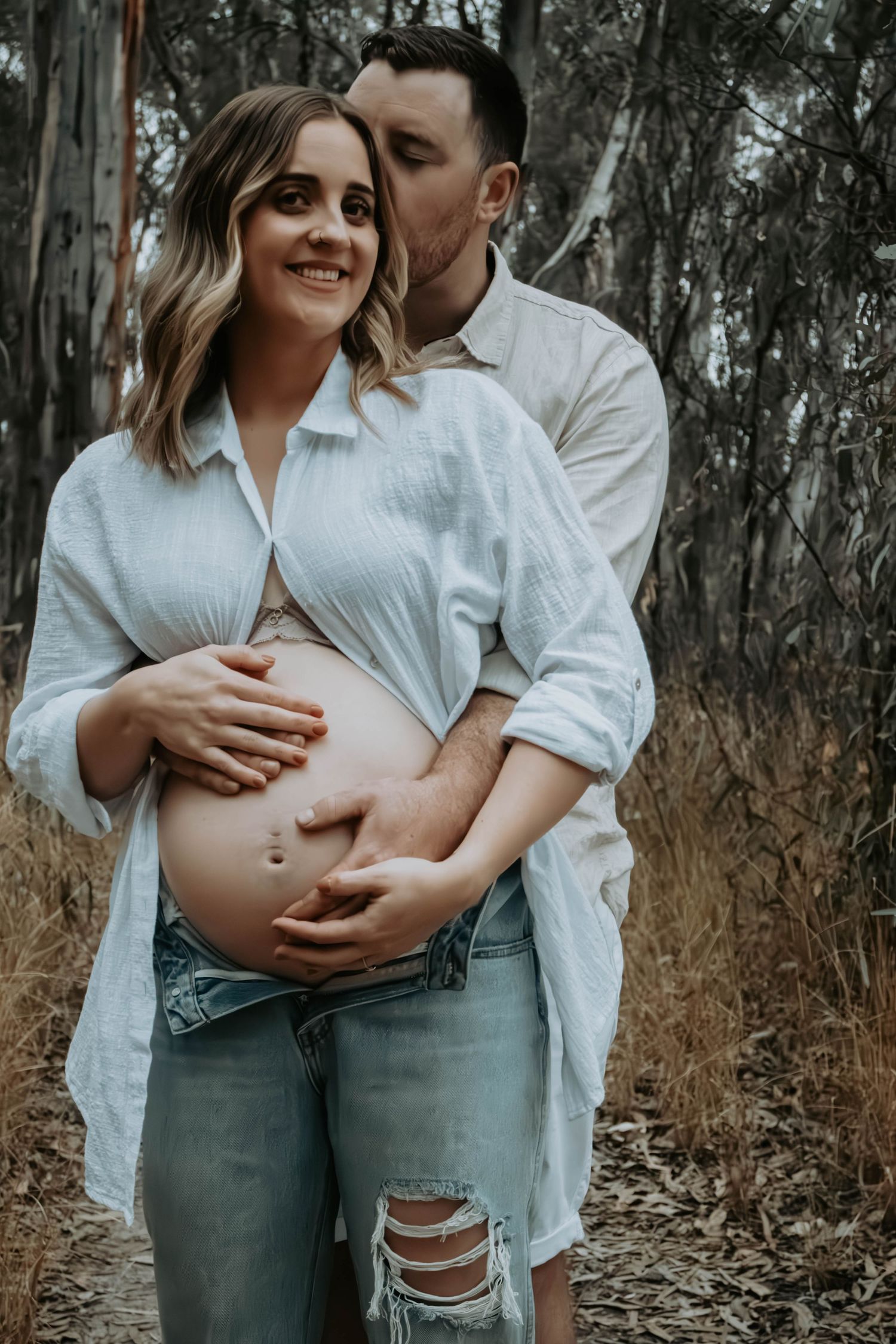 maternity photo session, couple, bushlands