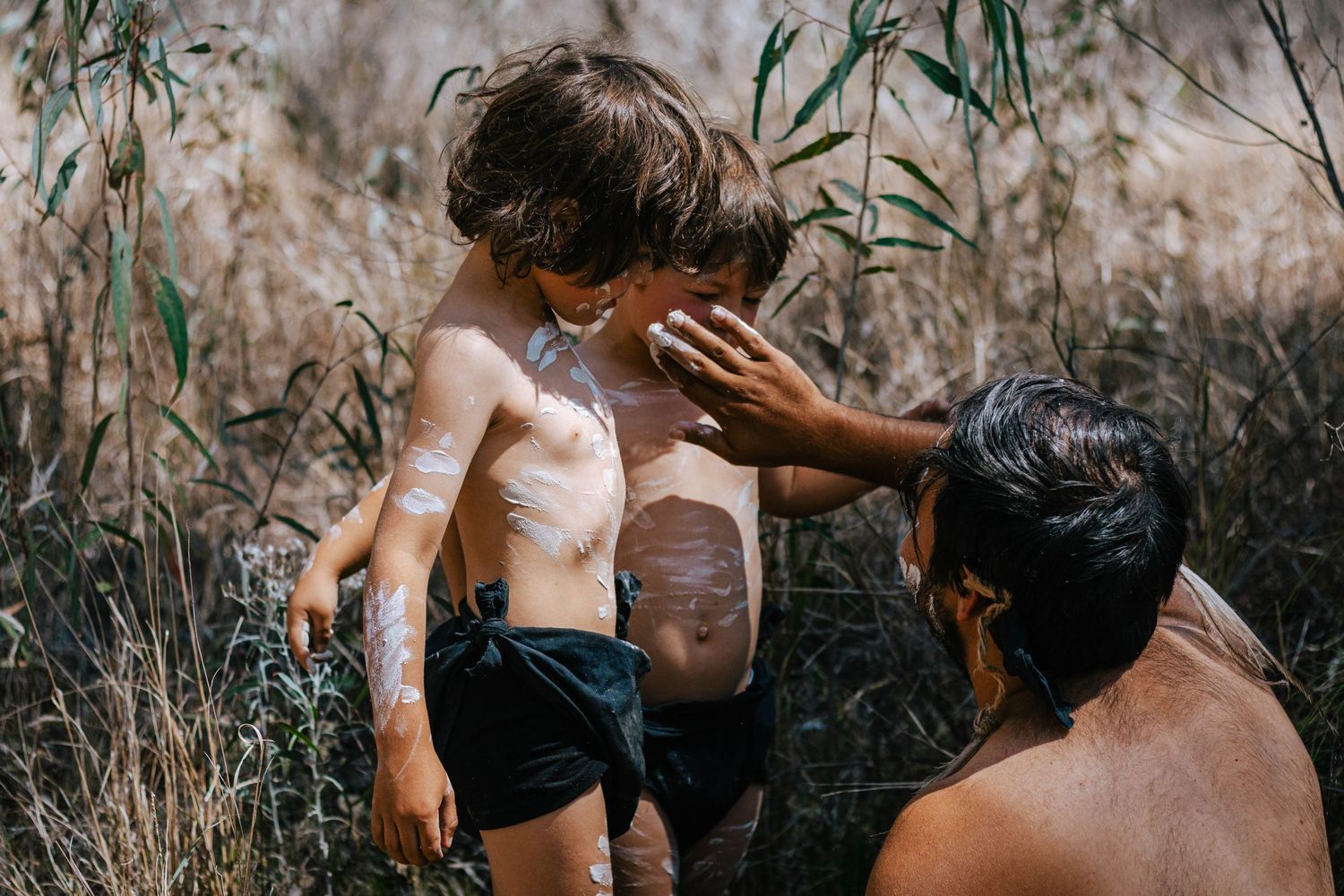 First nations cultural family photo shoot banks of murray river Dungula