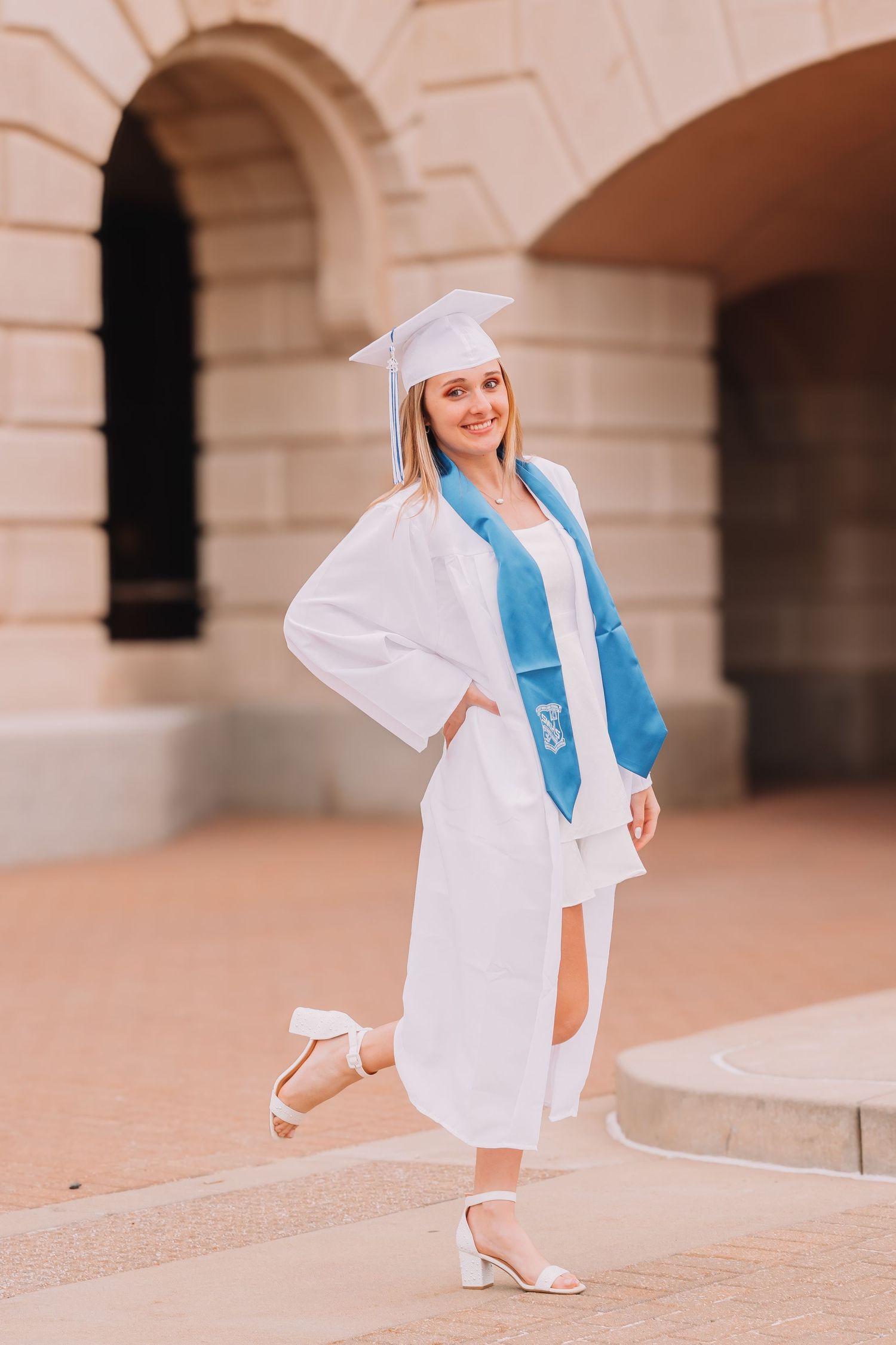 Cap and Gown photos spring Capitol Topeka KS Kansas St. Mary's KS