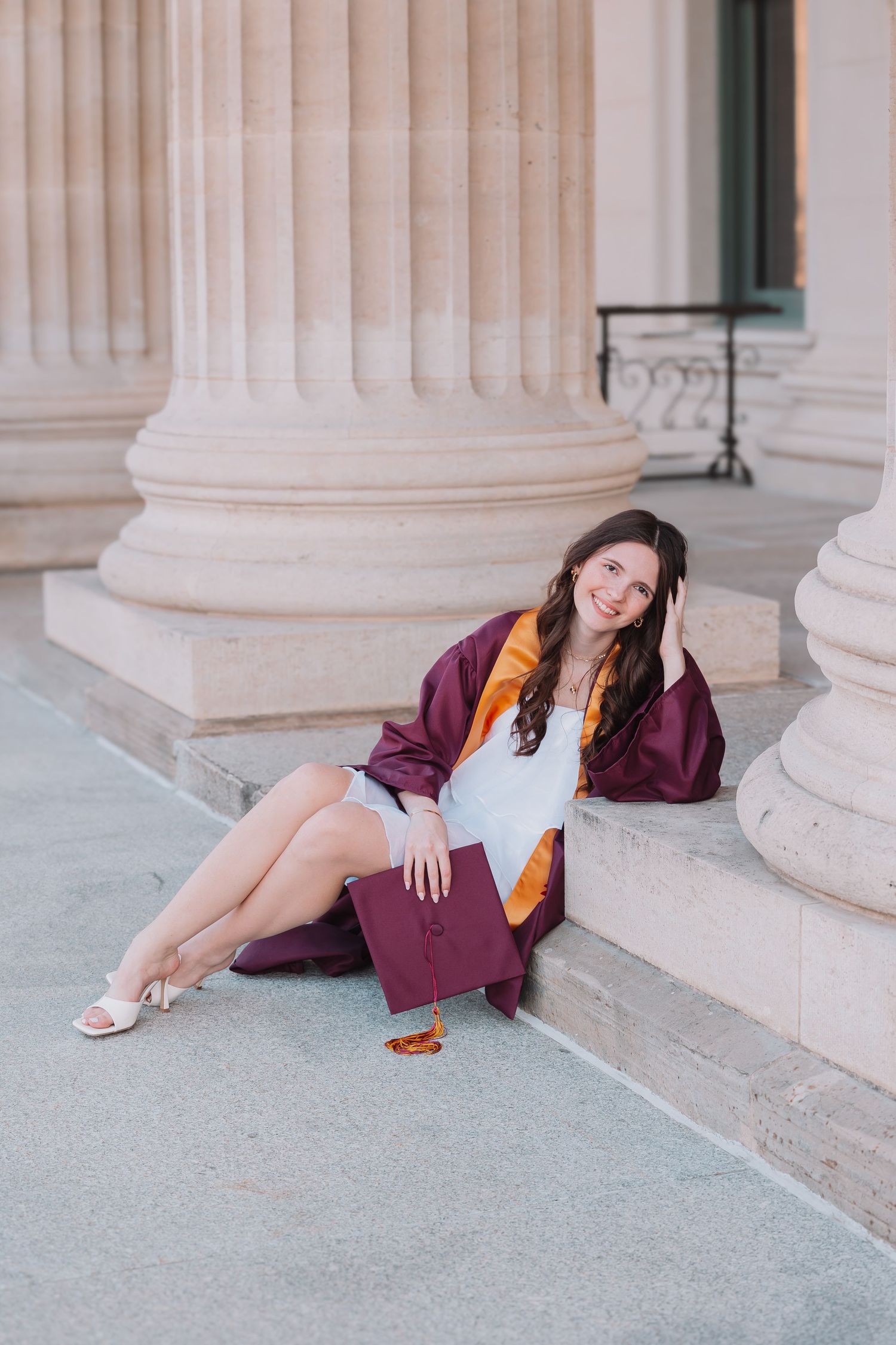 Topeka KS Kansas Capitol Silver Lake Graduate Cap and Gown Photos