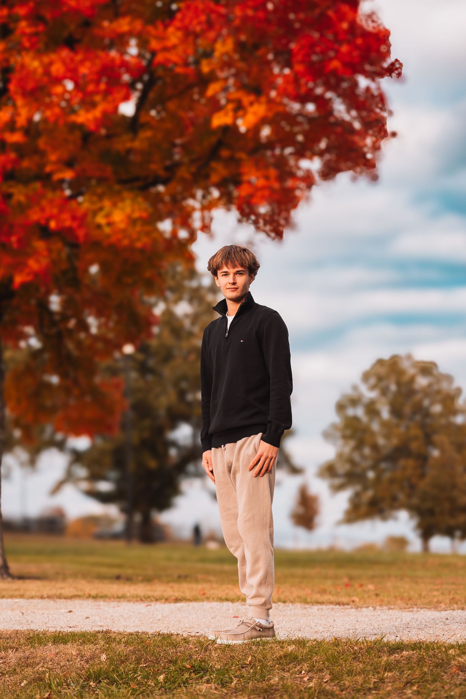 Senior Photo boy Topeka KS Cedar Crest fall