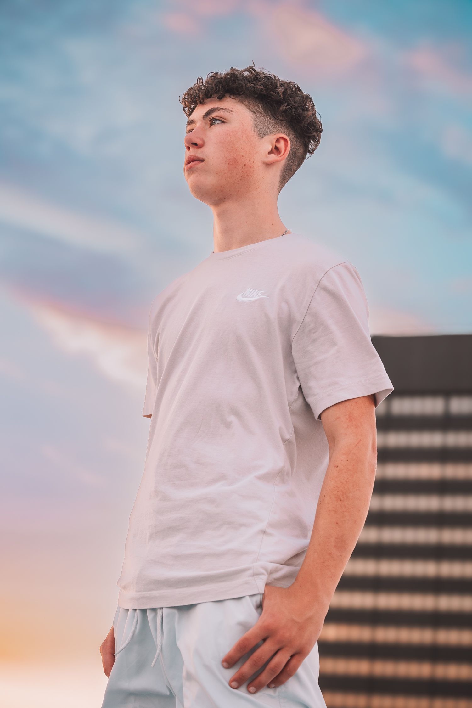 boy senior photos Topeka KS Kansas rooftop