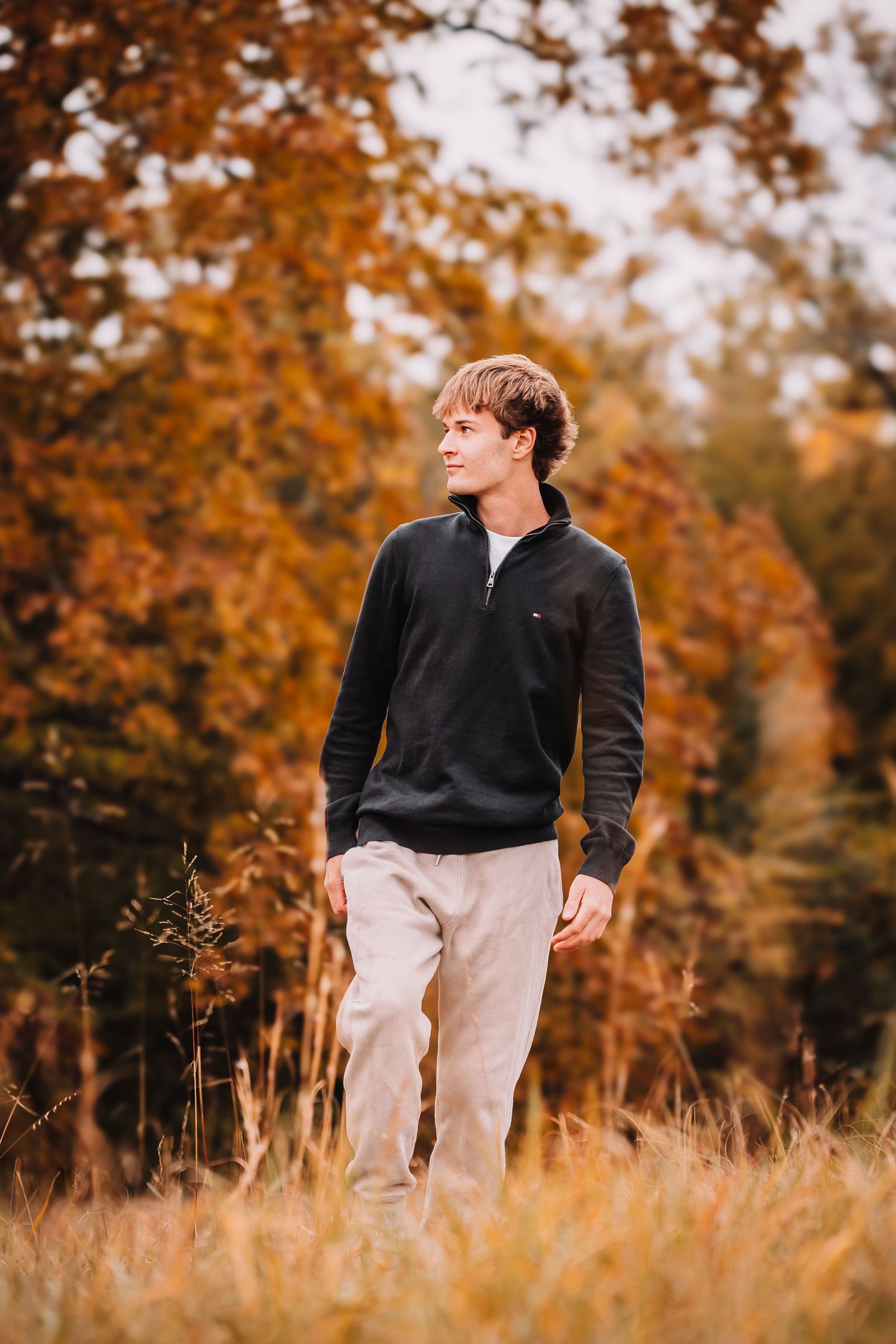 Senior Photo boy Topeka KS Cedar Crest fall