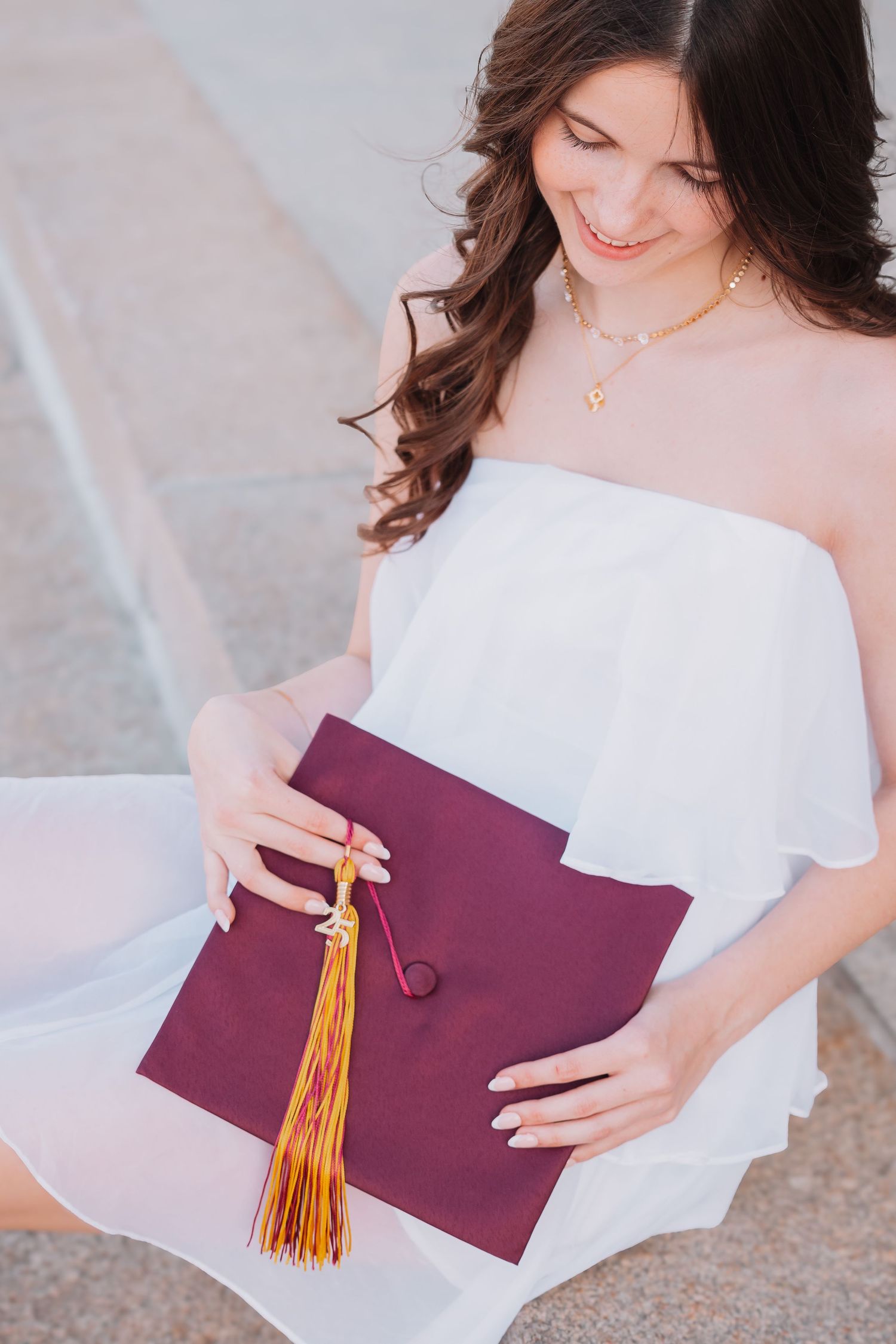 Topeka KS Kansas Capitol Silver Lake Graduate Cap and Gown Photos