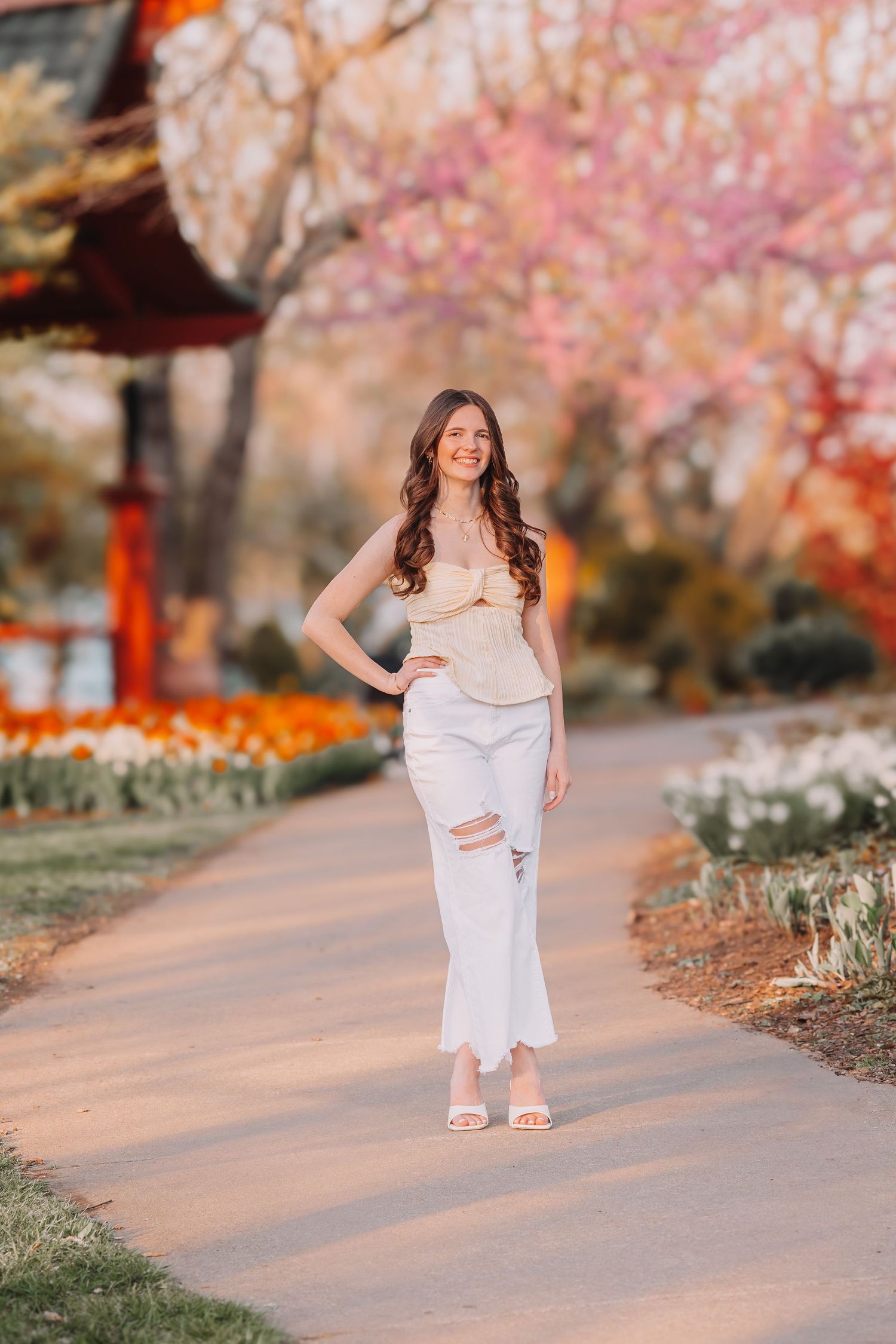 Ted Ensley Gardens Tulip Festival Topeka KS Kansas Senior Photos Girl