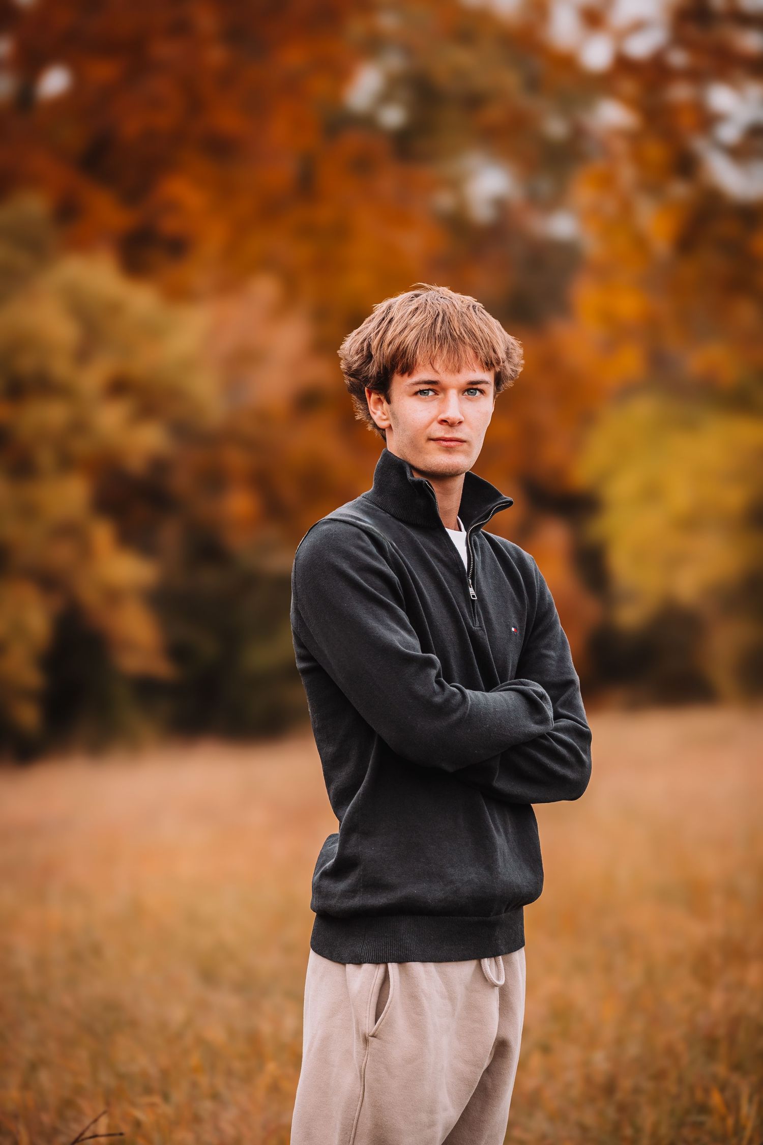 Senior Photo boy Topeka KS Cedar Crest fall
