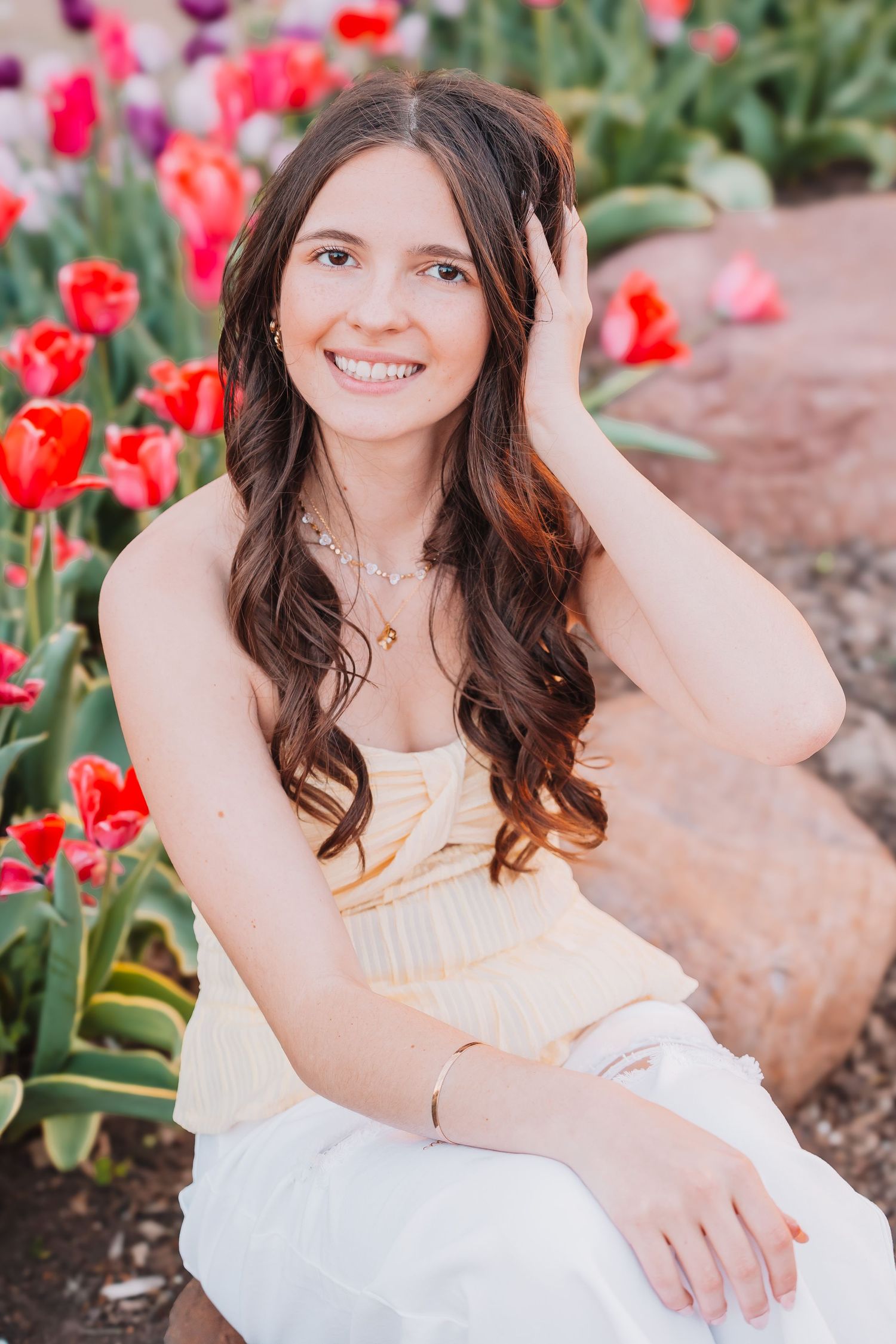 Ted Ensley Gardens Tulip Festival Topeka KS Kanas Senior photos girl