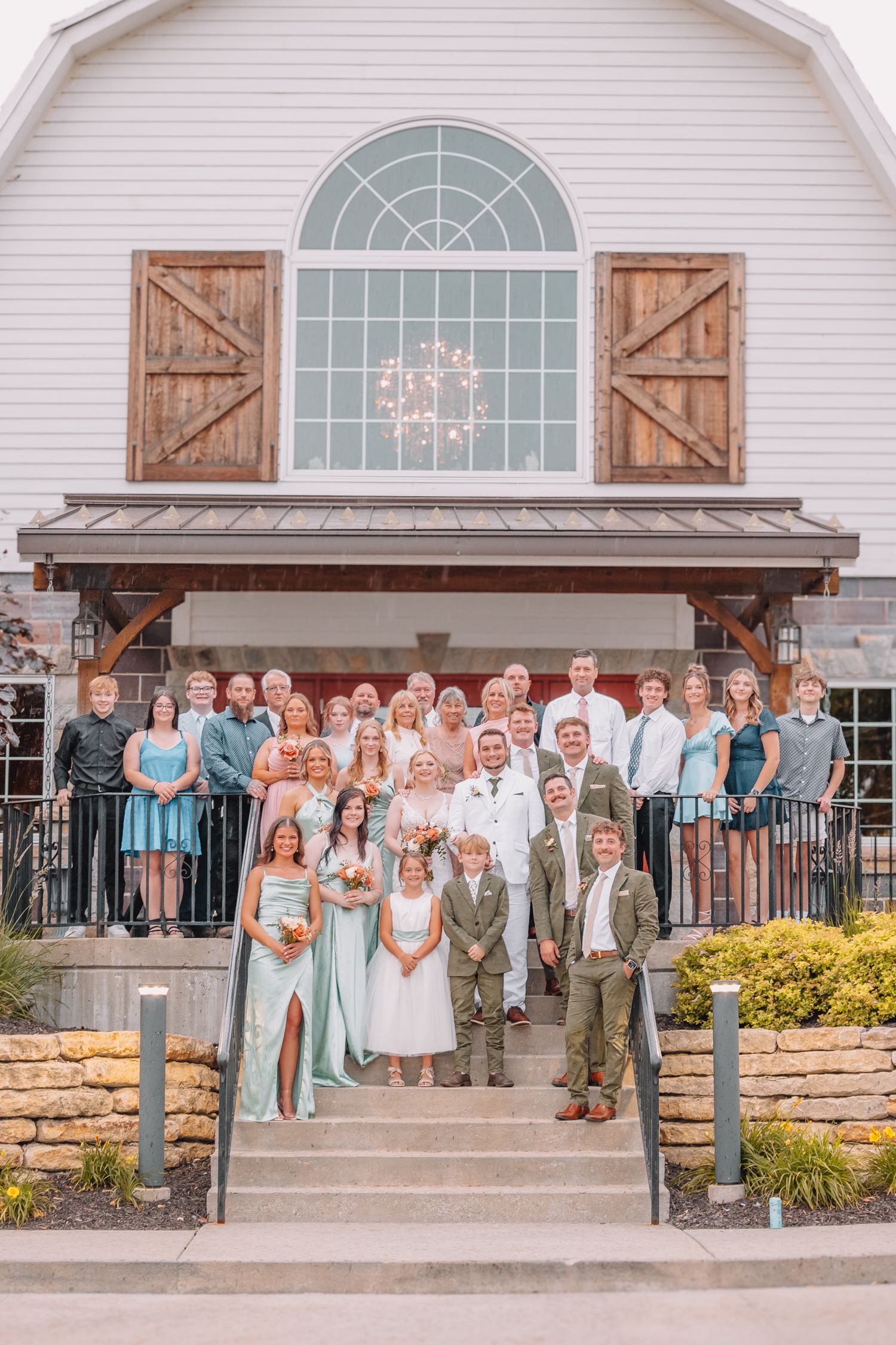 Family Photo at wedding at The Brownstone, Topeka, KS.