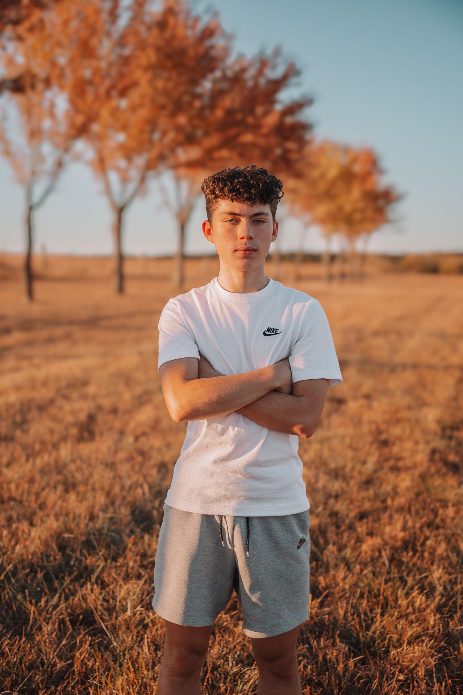 Fall boy senior photos Topeka KS Kansas
