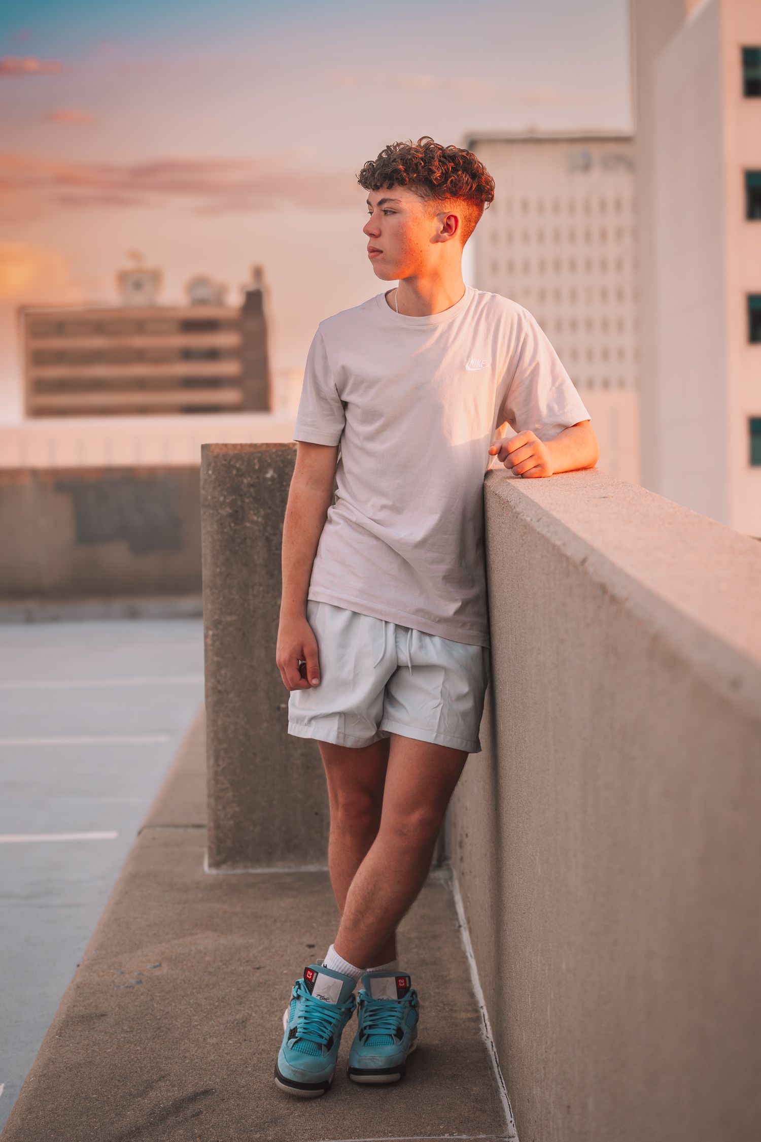 boy senior photos Topeka KS Kansas rooftop