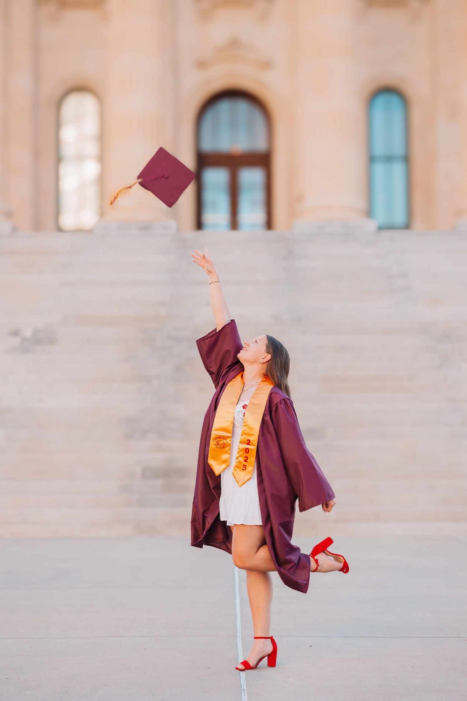 Cap and Gown Graduate Photos Topeka KS Kansas Capitol