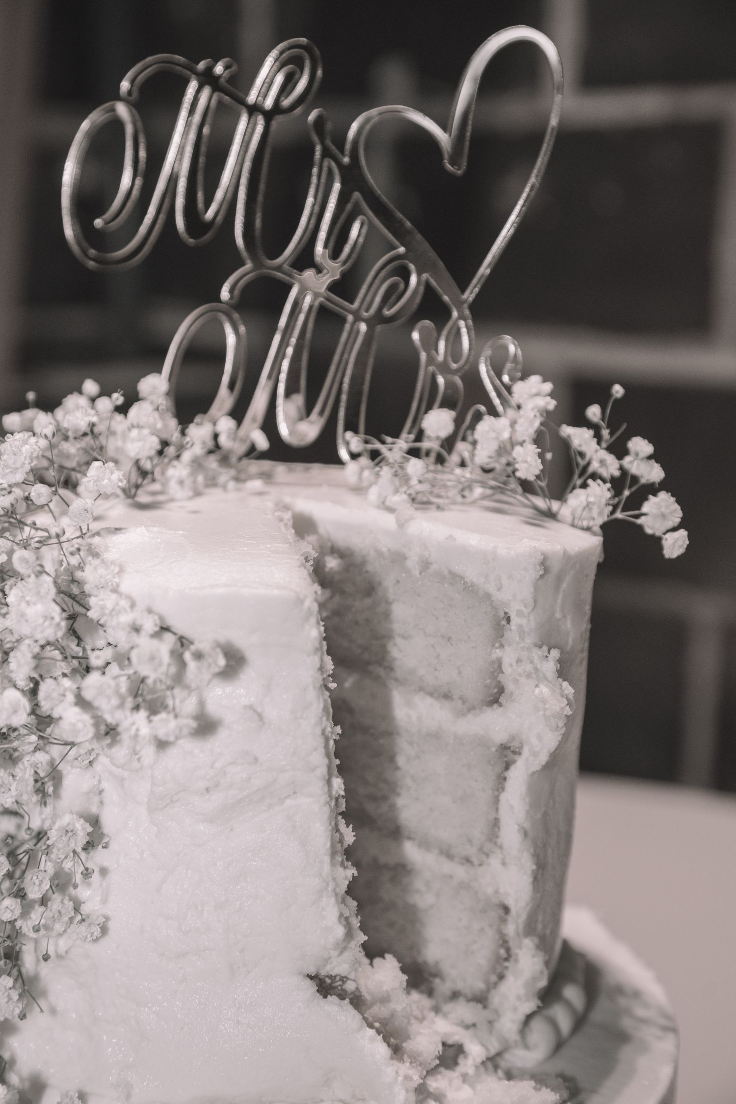 Wedding Reception details - cake and cake cutting at the Brownstone.