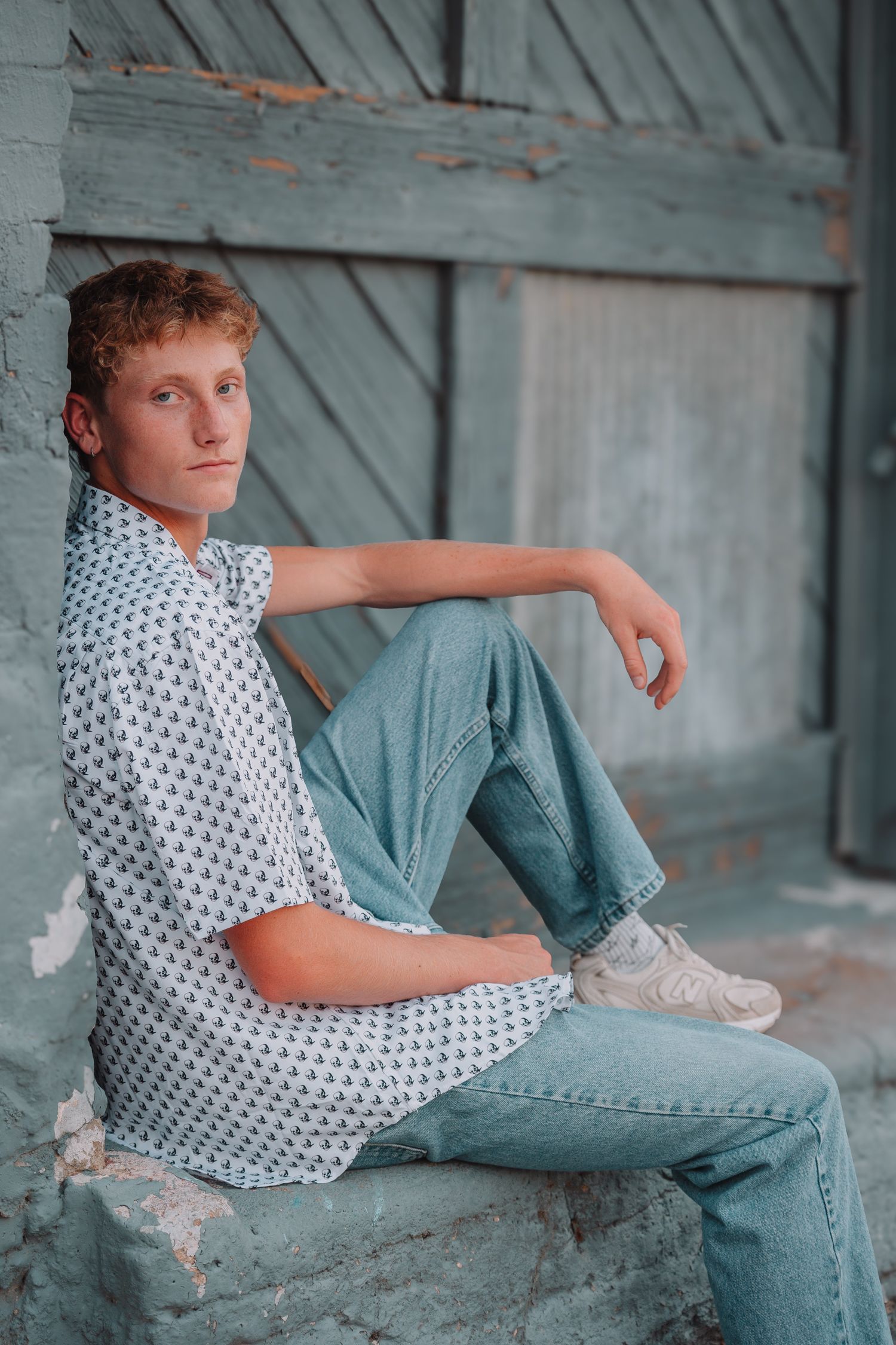 summer senior photos boy Topeka KS Kansas Topeka High School