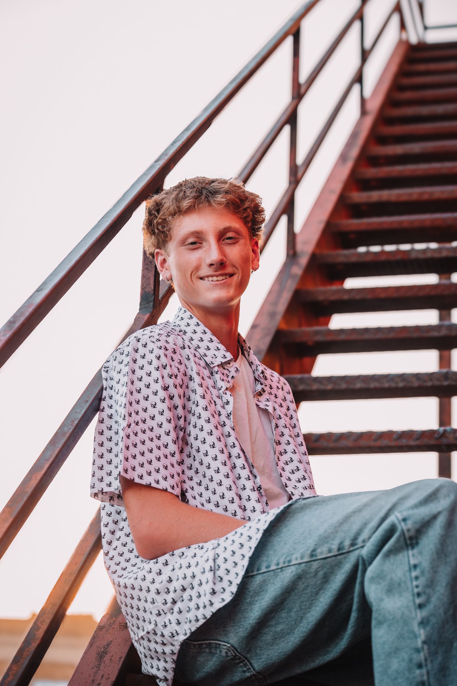 summer senior photos boy Topeka KS Kansas Topeka High School