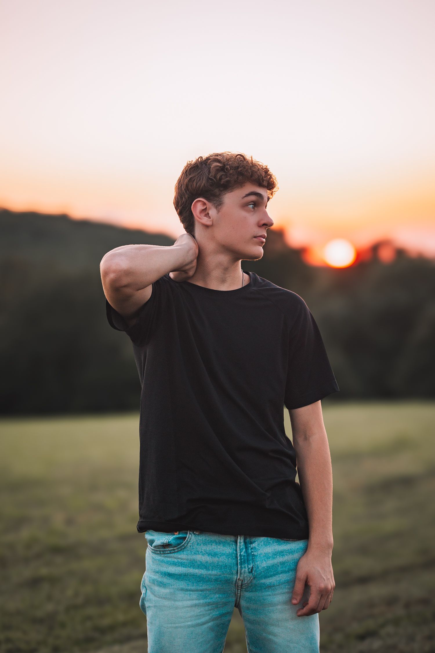 Summer senior photos boy Topeka KS Kansas