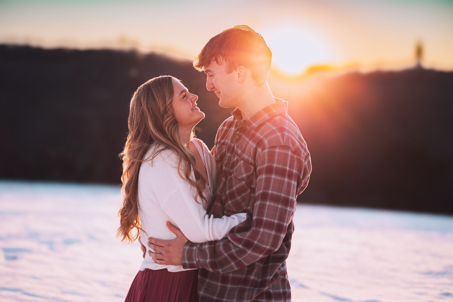 Snowy Couples photos Topeka KS Cedar Crest