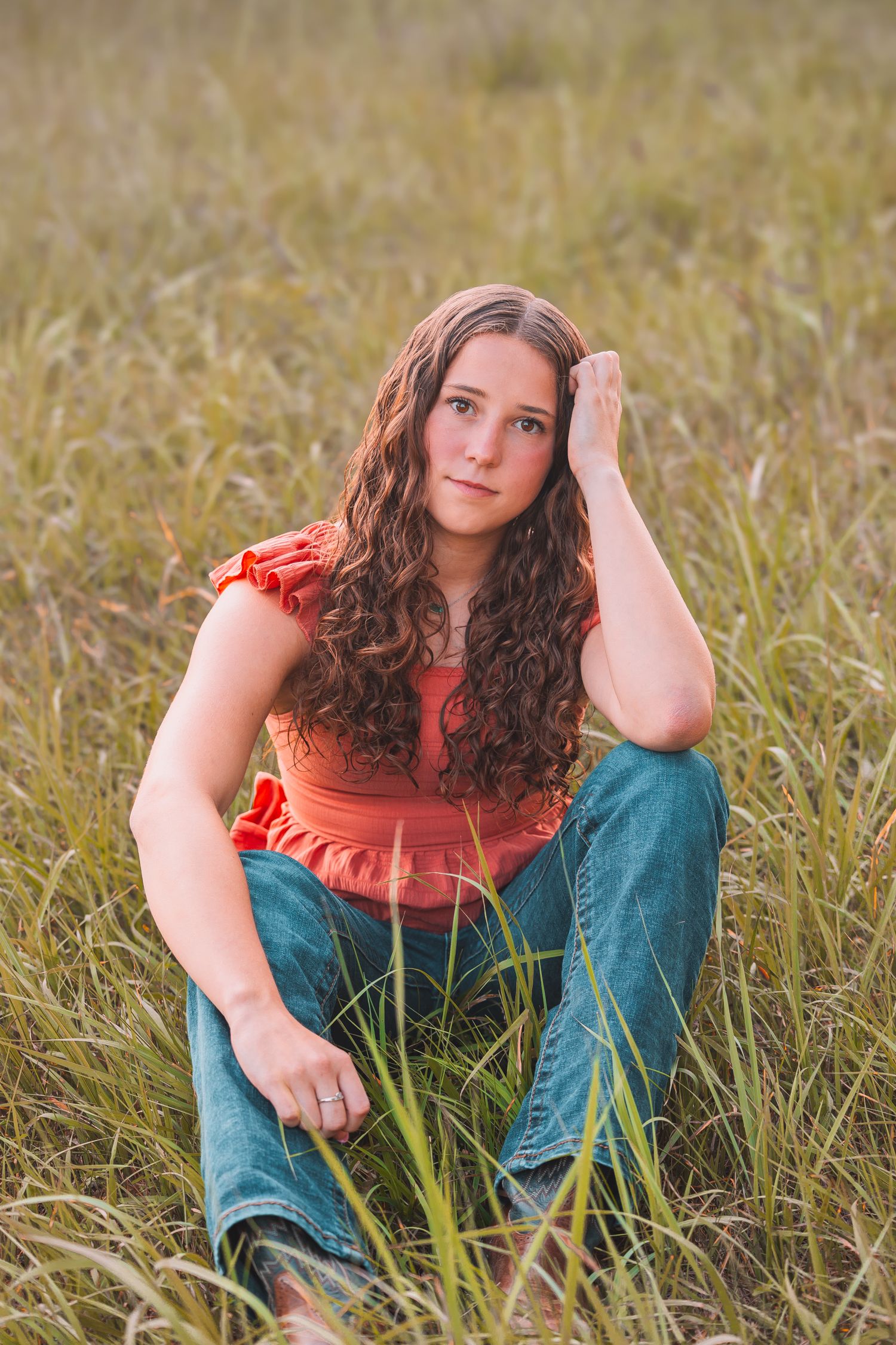 Summer senior photos girl country Topeka KS Kansas