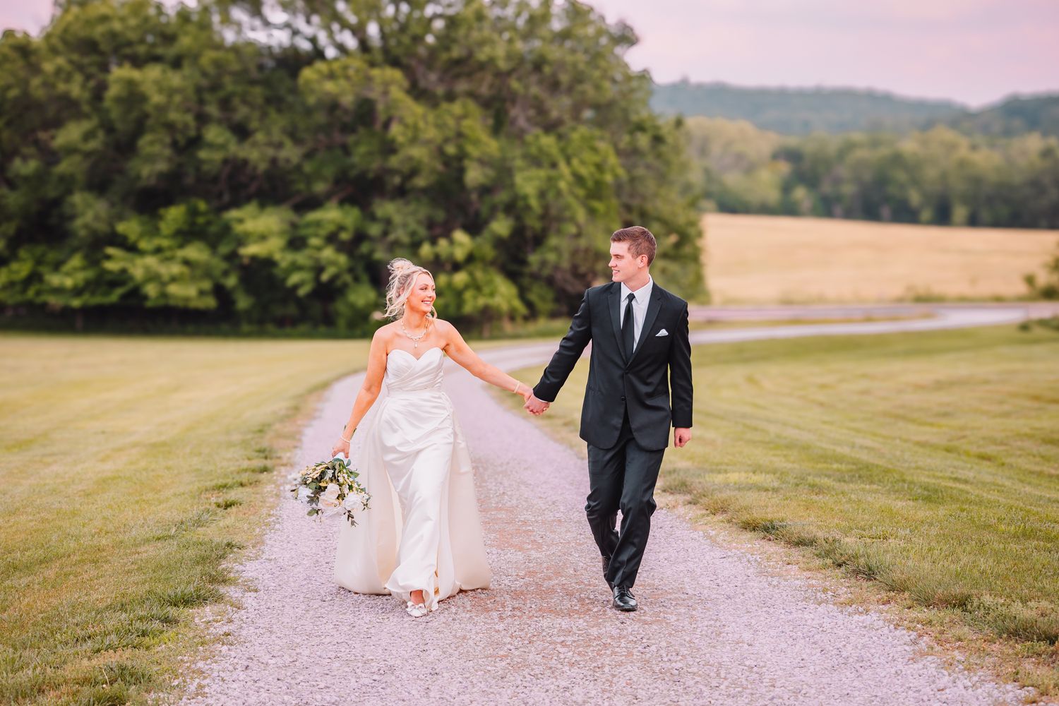 Romantic Wedding Photo of bride and groom in Kansas.
