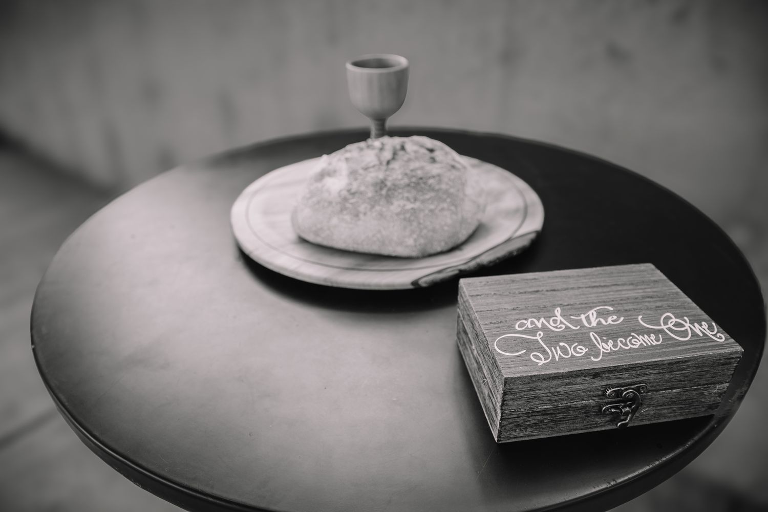 Wedding Details Sentimental - Topeka, KS. The Foundry. Christian Symbolism. Wine and Bread.
