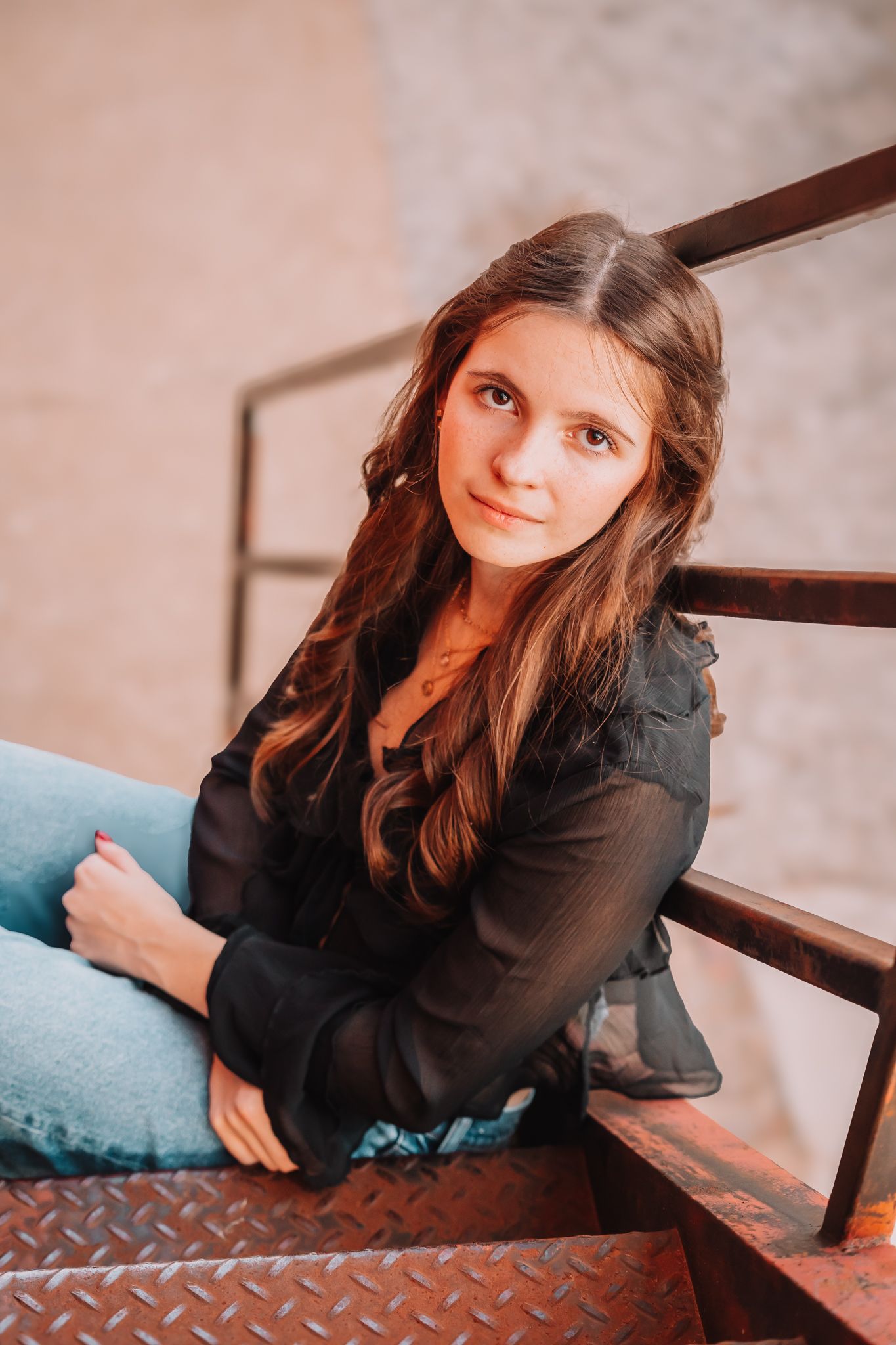 Girl Senior Photo in Topeka, KS. NOTO Arts District.